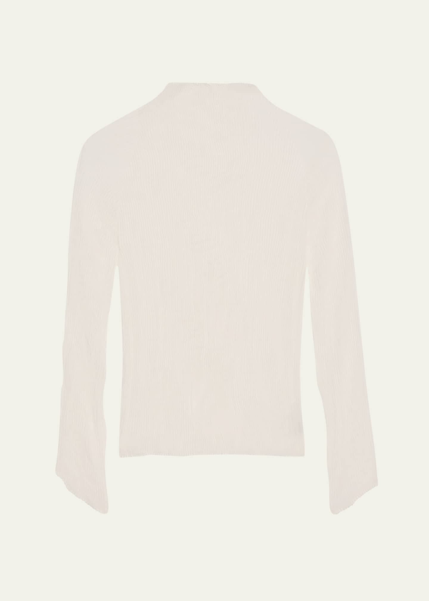 肌触りがいい Issey Miyake Chiffon Twist Crinkled Turtleneck Top トップス