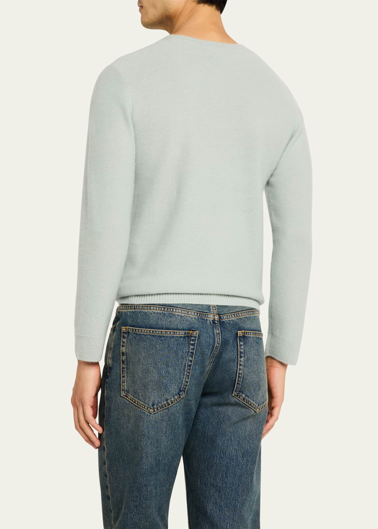 Le Kasha Men's Textured Cashmere Crewneck Sweater Image 3 of 5