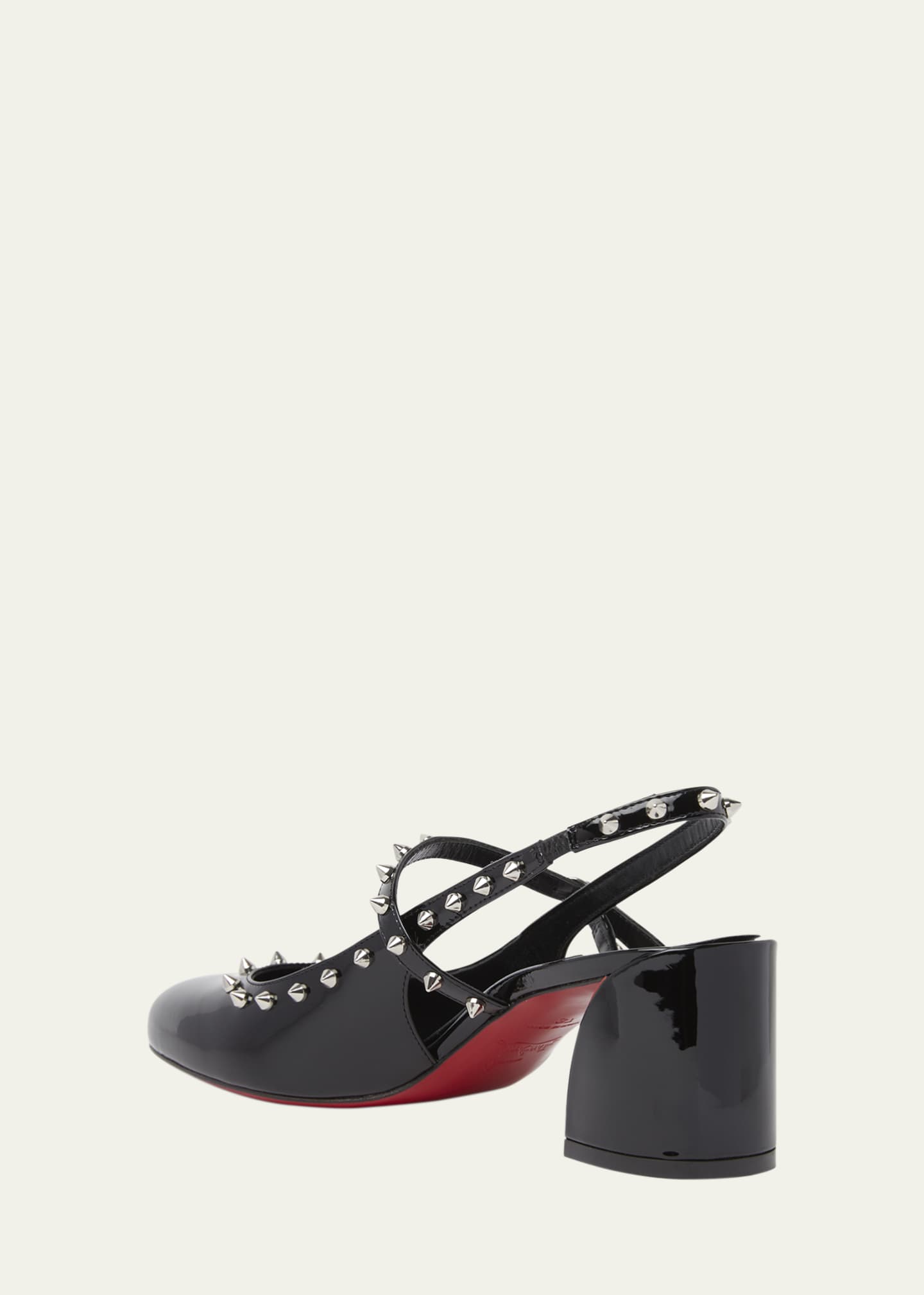 好評 Patent Janispikes Louboutin Christian Red Slingback Sole ハンドバッグ