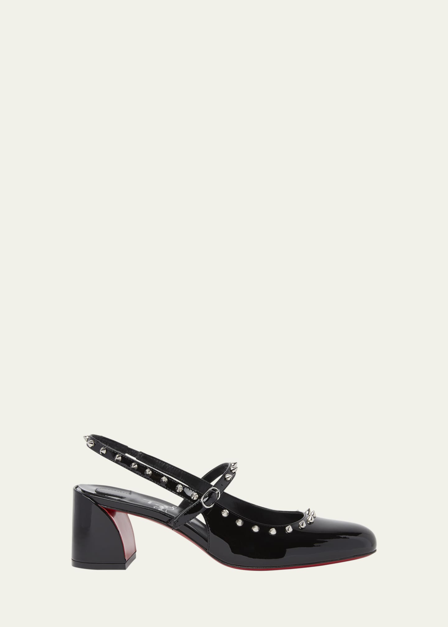 Christian Louboutin Janispikes Patent Red Sole Slingback Pumps Image 1 of 3