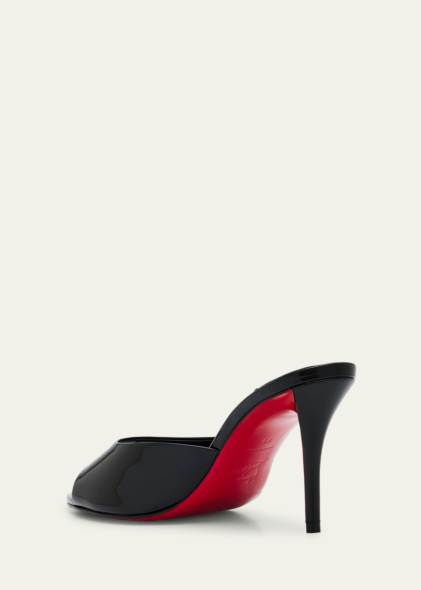 Christian Louboutin Miss Z Patent Red Sole Mule Sandals Image 4 of 6