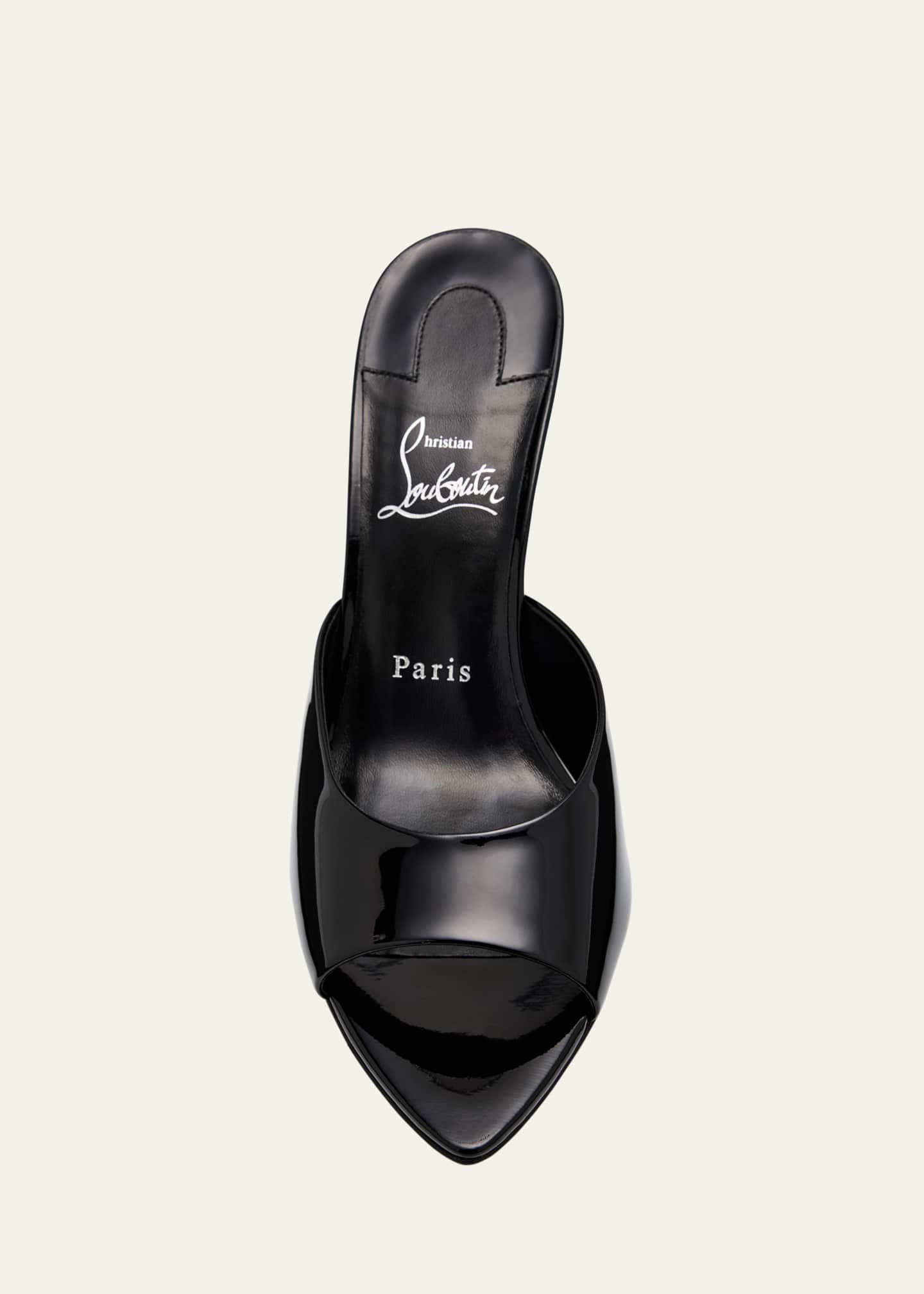 Christian Louboutin Miss Z Patent Red Sole Mule Sandals Image 5 of 6