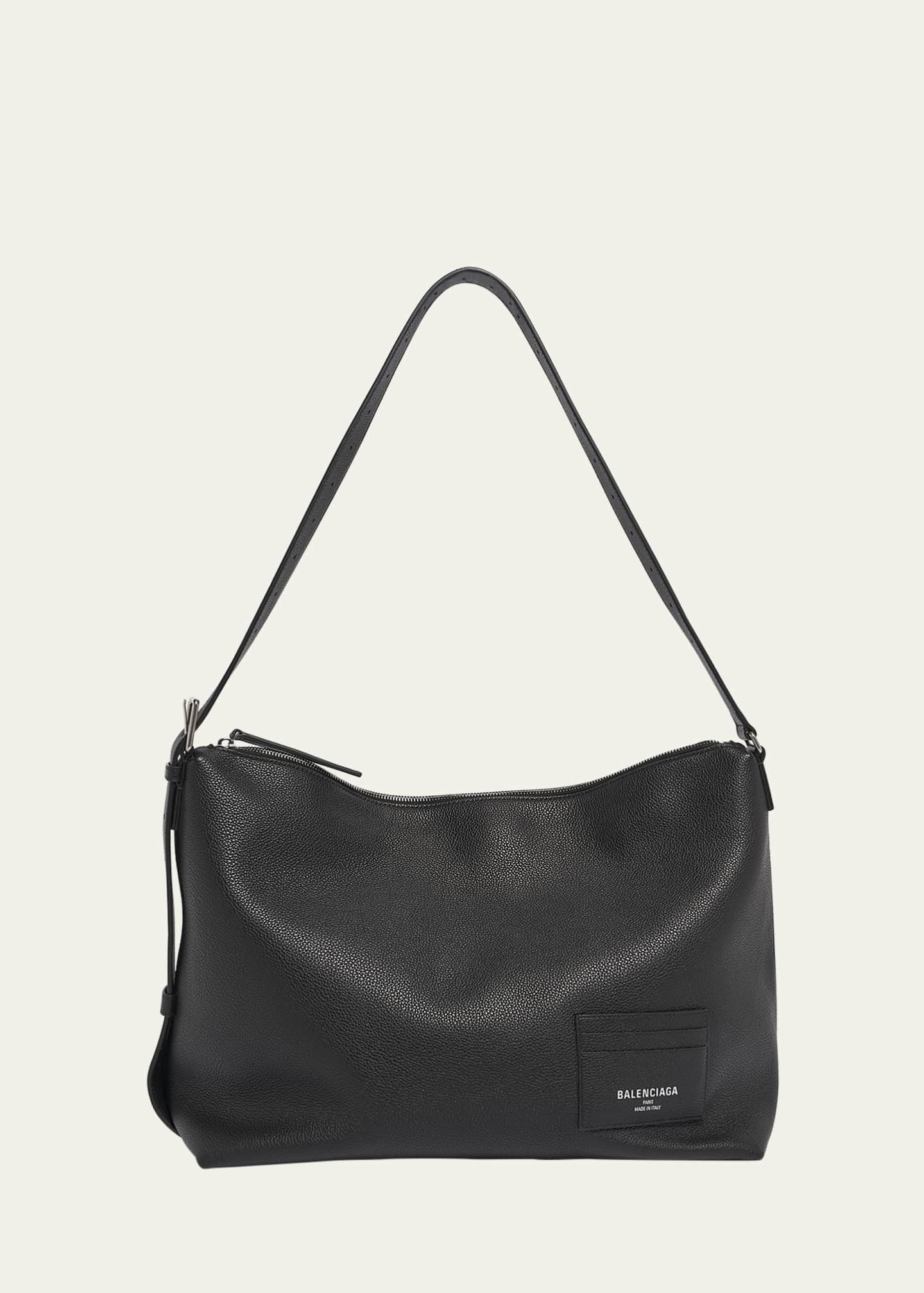 Balenciaga Men s Leather Hobo Messenger Bag Bergdorf Goodman