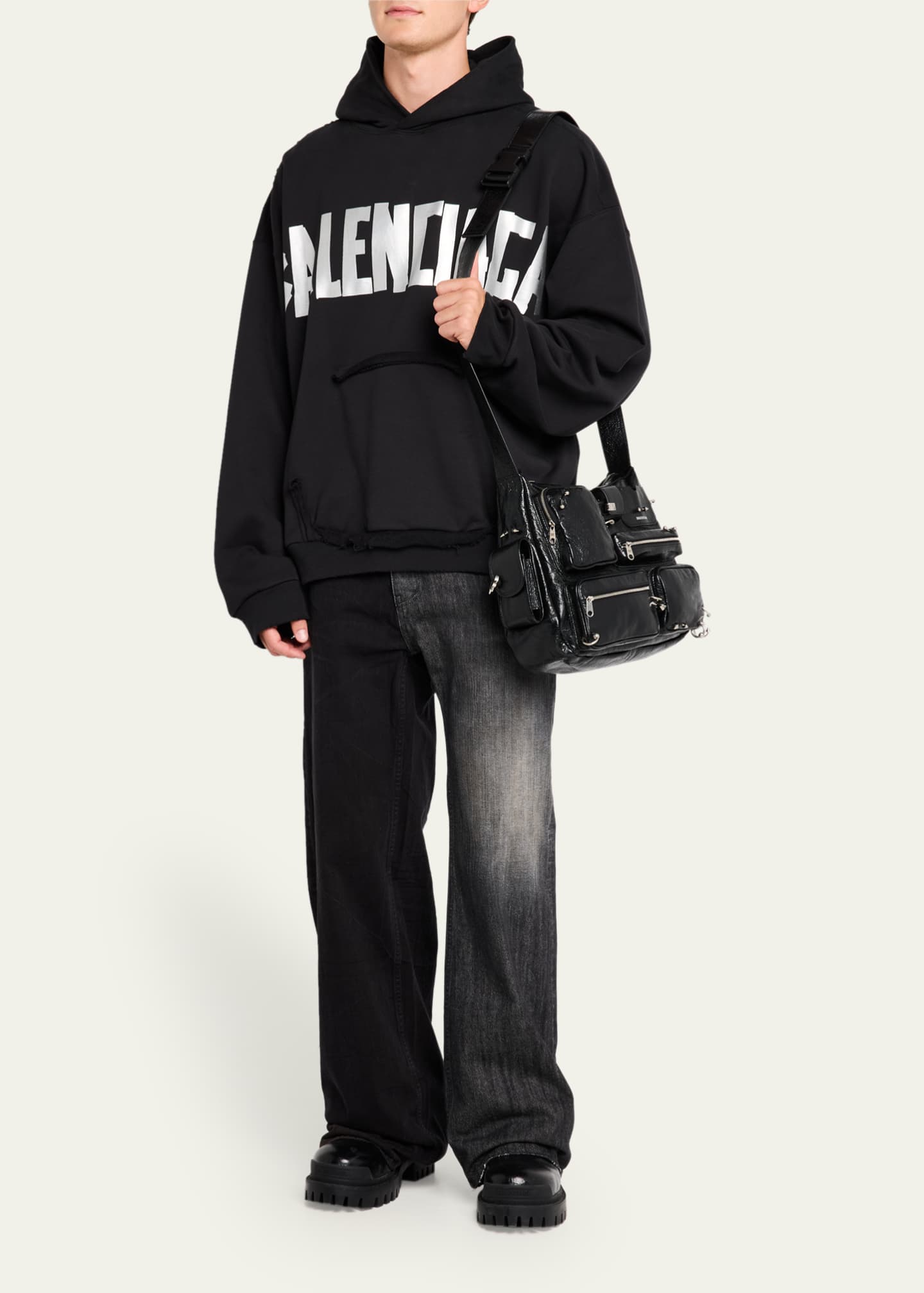 スーパーセール Balenciaga Bag Messenger Lambskin Arena Pierced Men's ライダースジャケット
