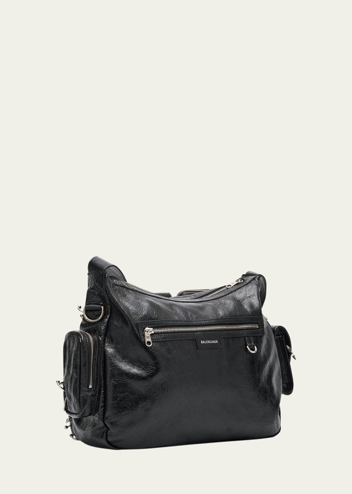 Balenciaga Men s Superbusy Messenger Bag with Piercings Black