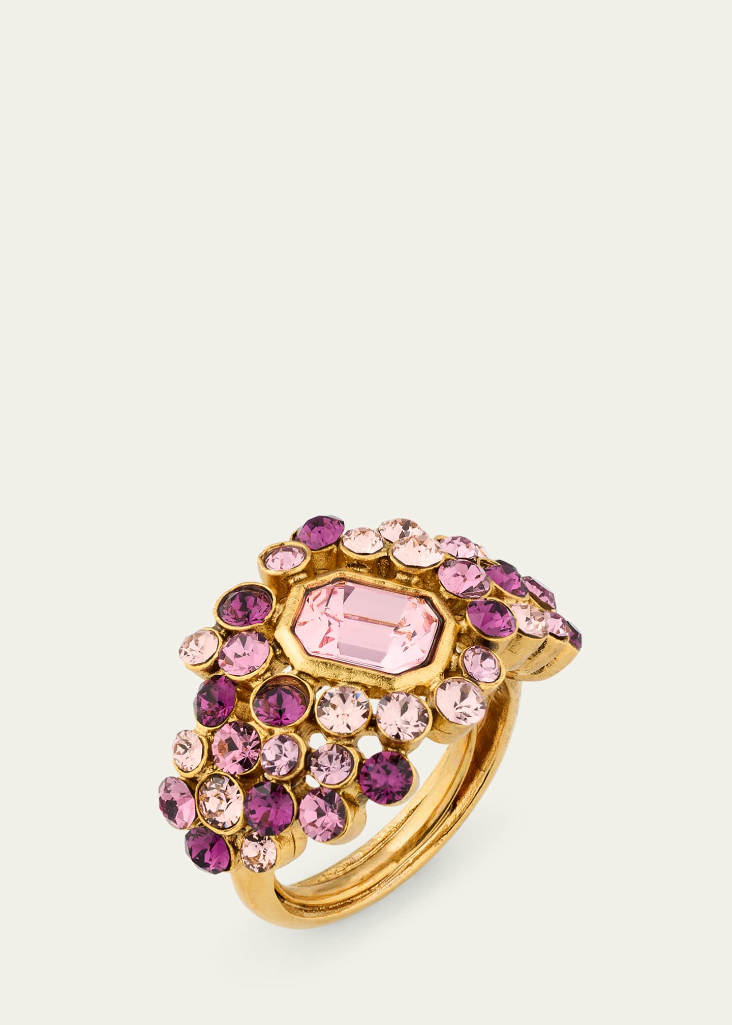 Oscar de la Renta Mixed Crystal Cluster Ring Image 3 of 4