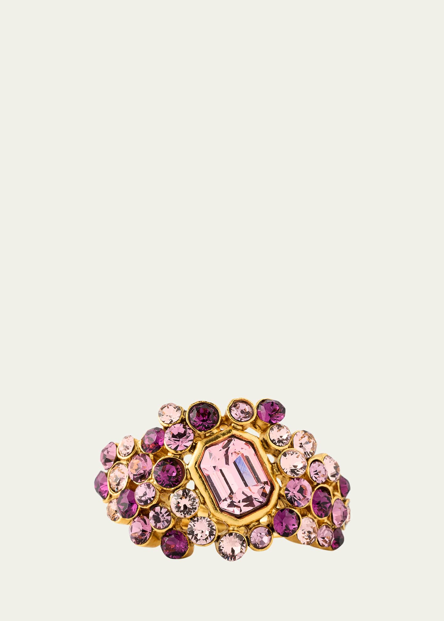 Oscar de la Renta Mixed Crystal Cluster Ring Image 1 of 4