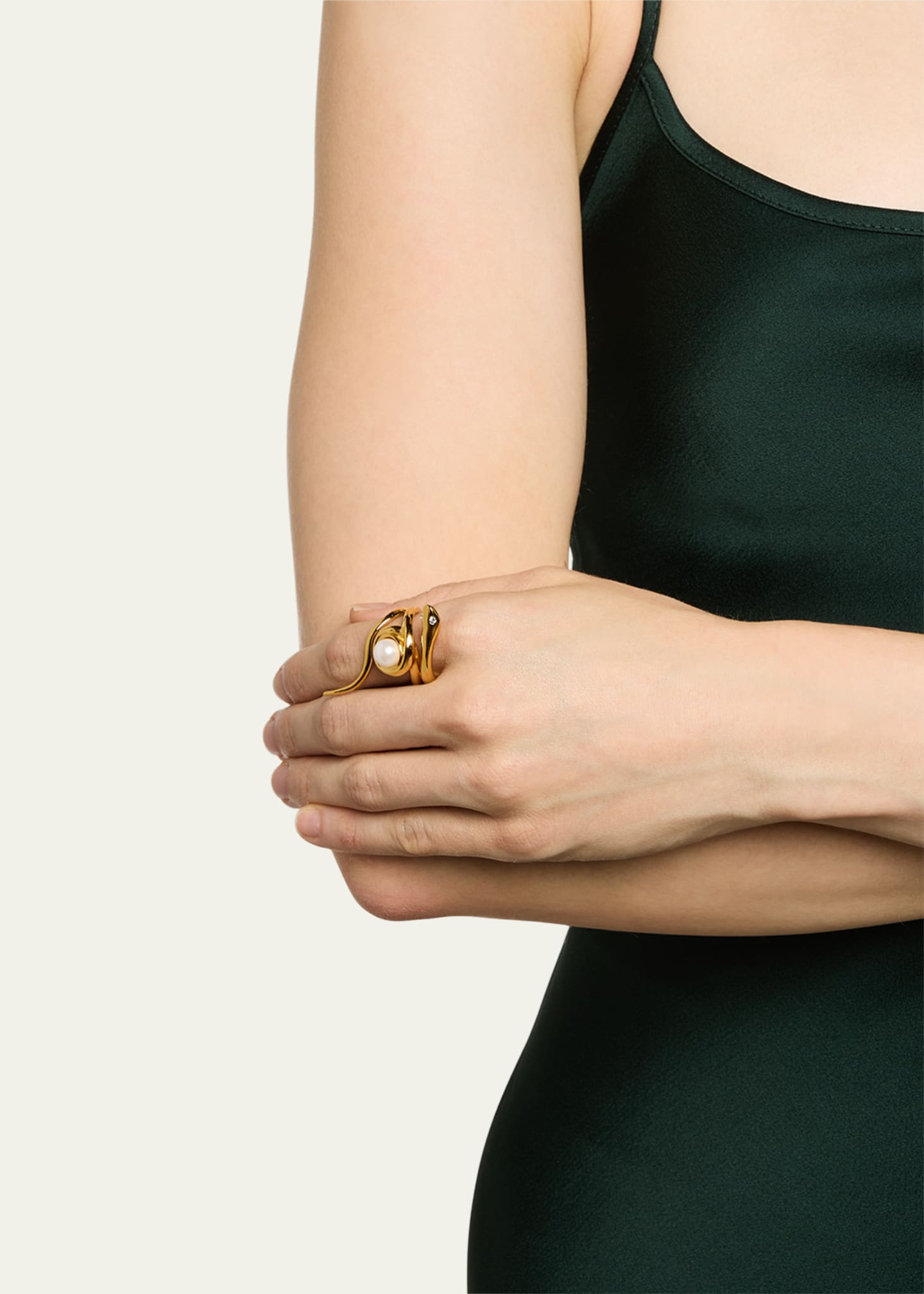 Oscar de la Renta Snake Statement Ring Image 2 of 4
