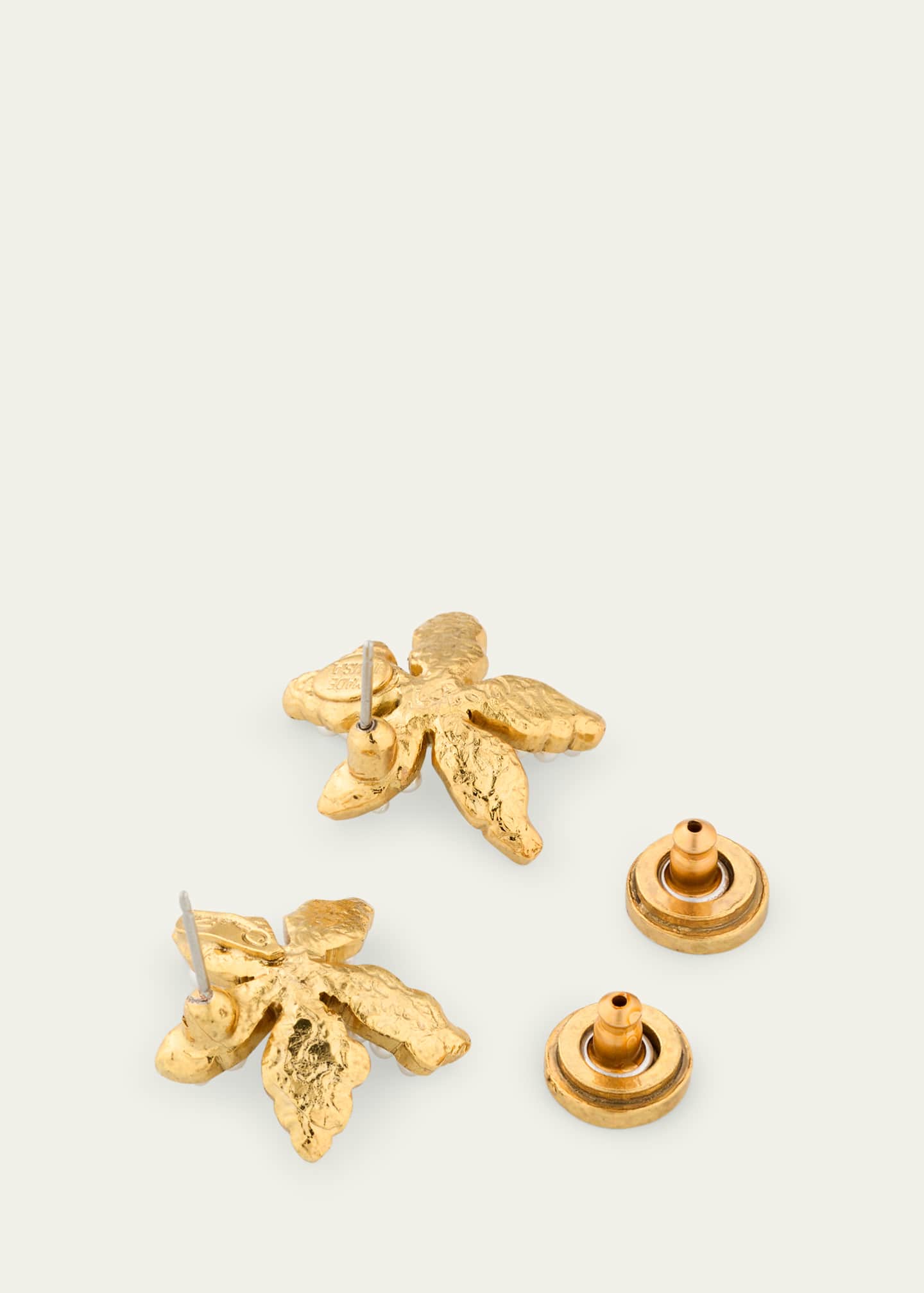 Oscar de la Renta Pearly Flower Stud Earrings Image 4 of 4