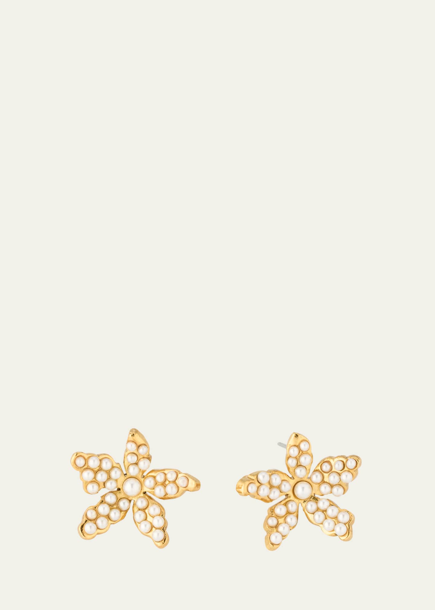 Oscar de la Renta Pearly Flower Stud Earrings Image 1 of 4