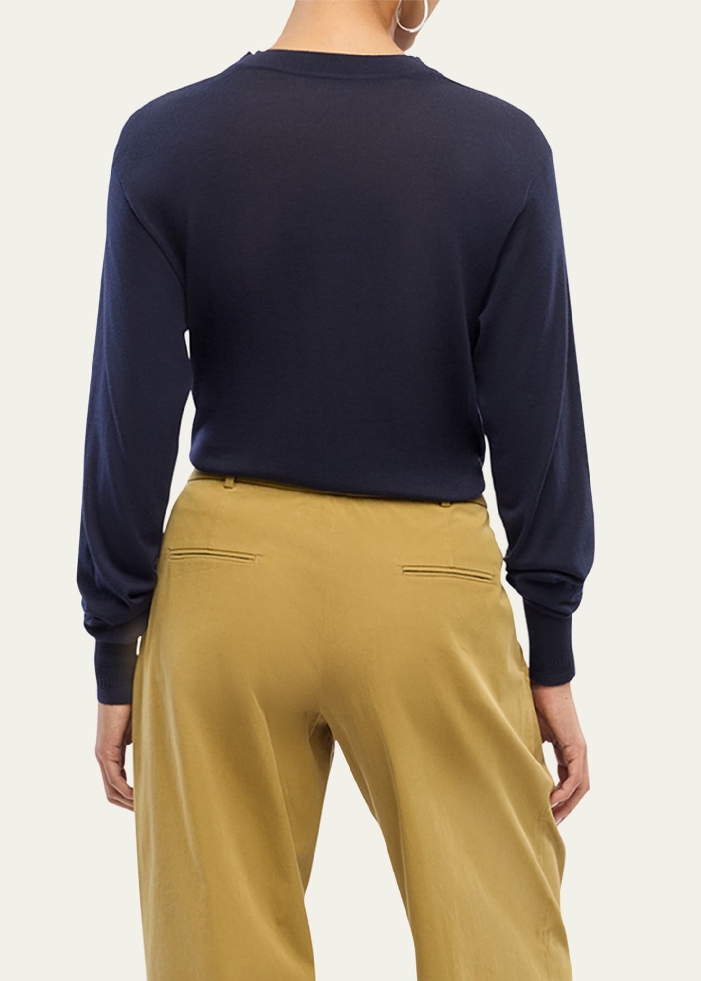 Another Tomorrow Featherweight Sheer Wool Sweater Image 3 of 5