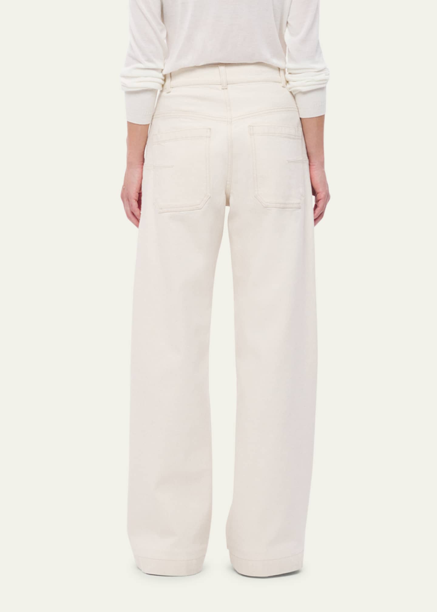Another Tomorrow Carpenter Denim Wide Leg Pants Image 3 of 5