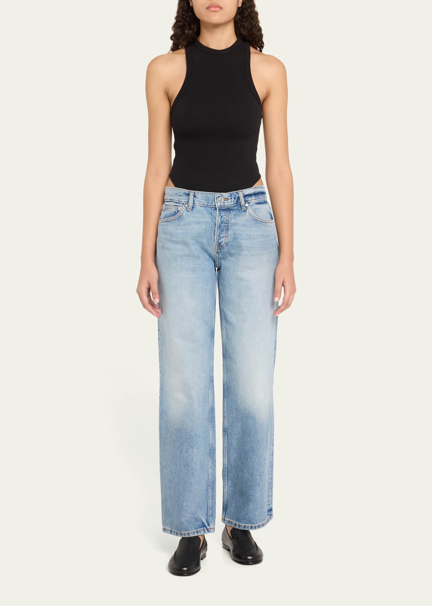 EB DENIM Curve Rib-Knit Tank Top Image 2 of 5