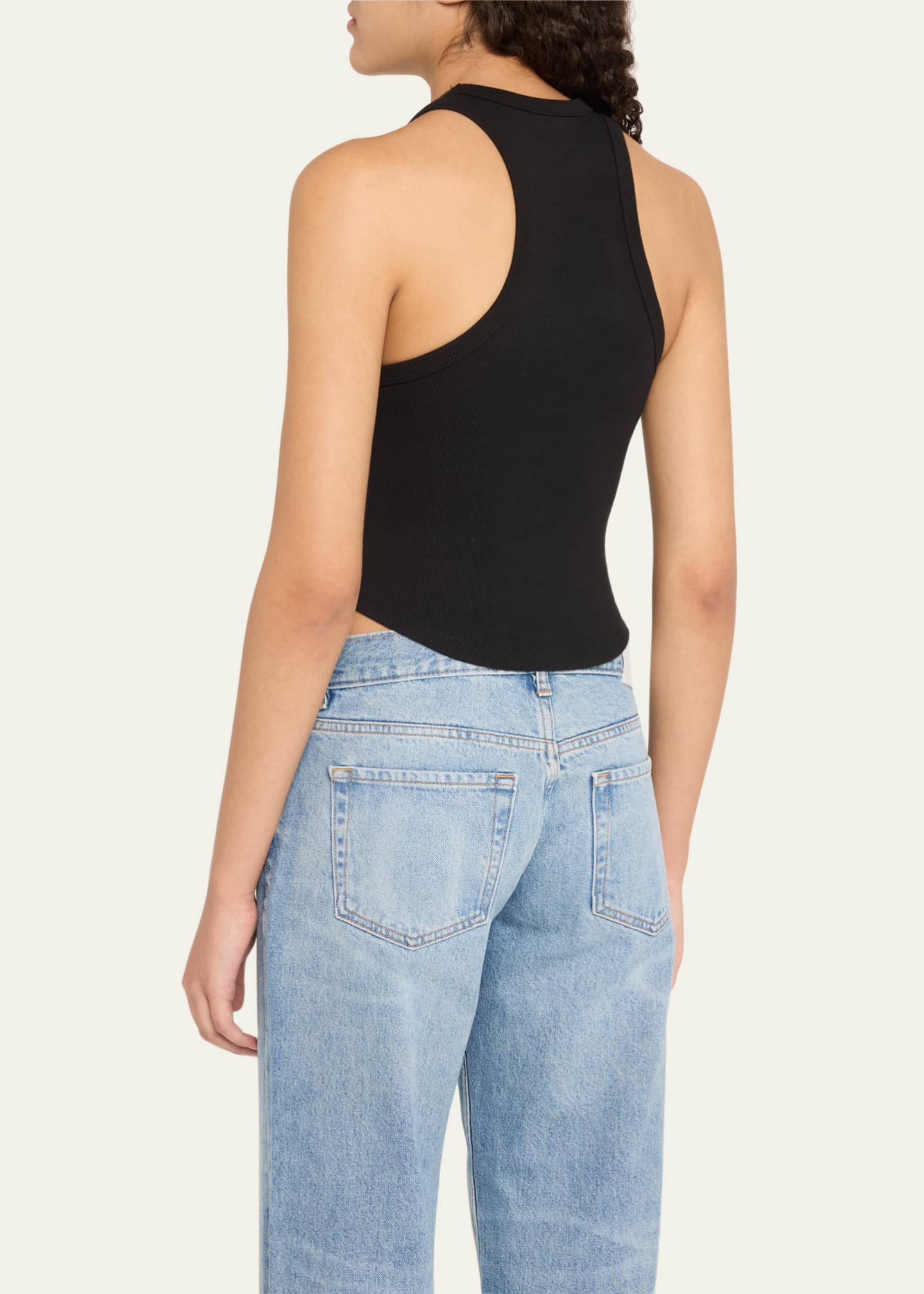 EB DENIM Curve Rib-Knit Tank Top Image 3 of 5