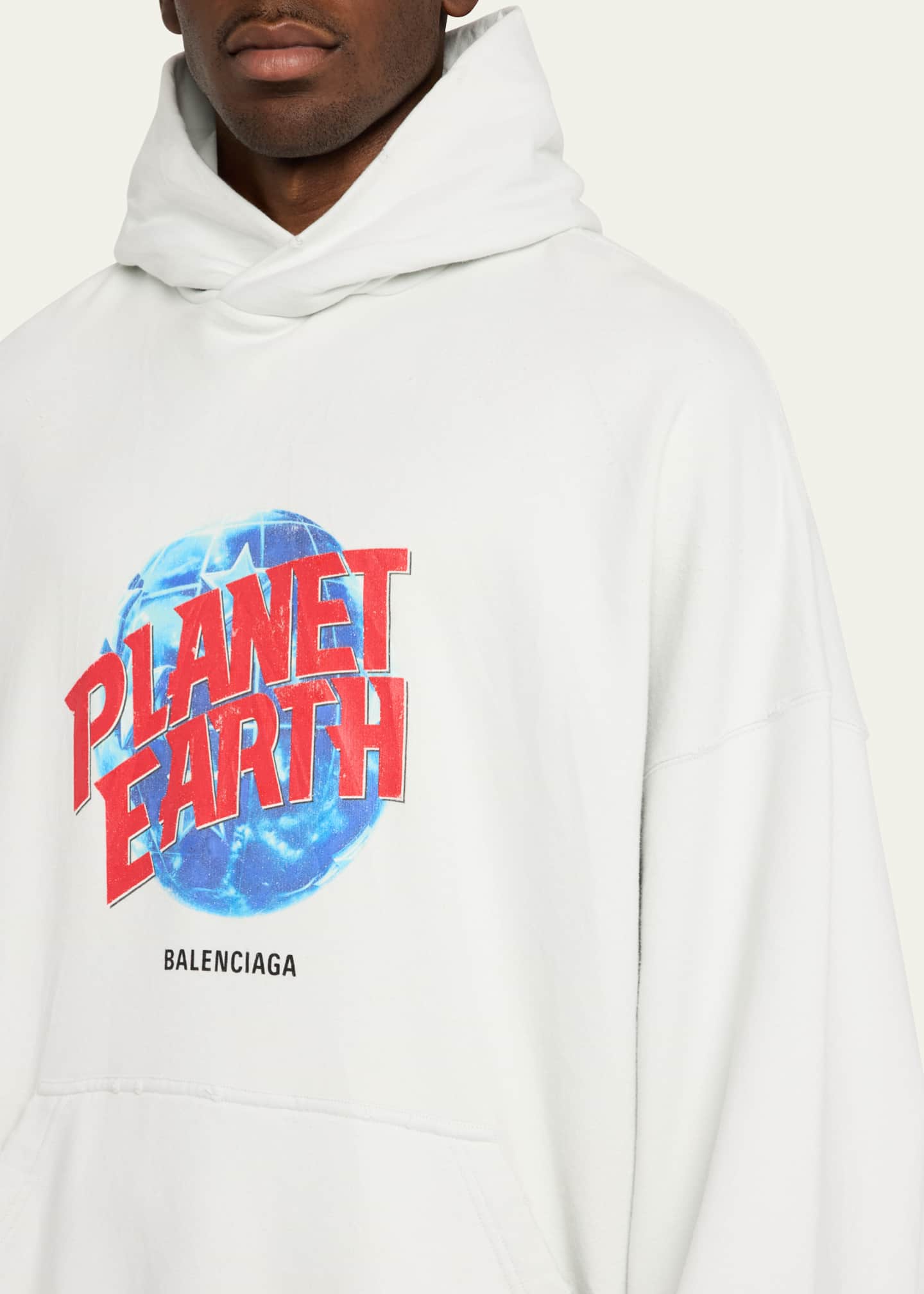Balenciaga Men's Oversized Planet Earth Graphic Hoodie Image 5 of 5