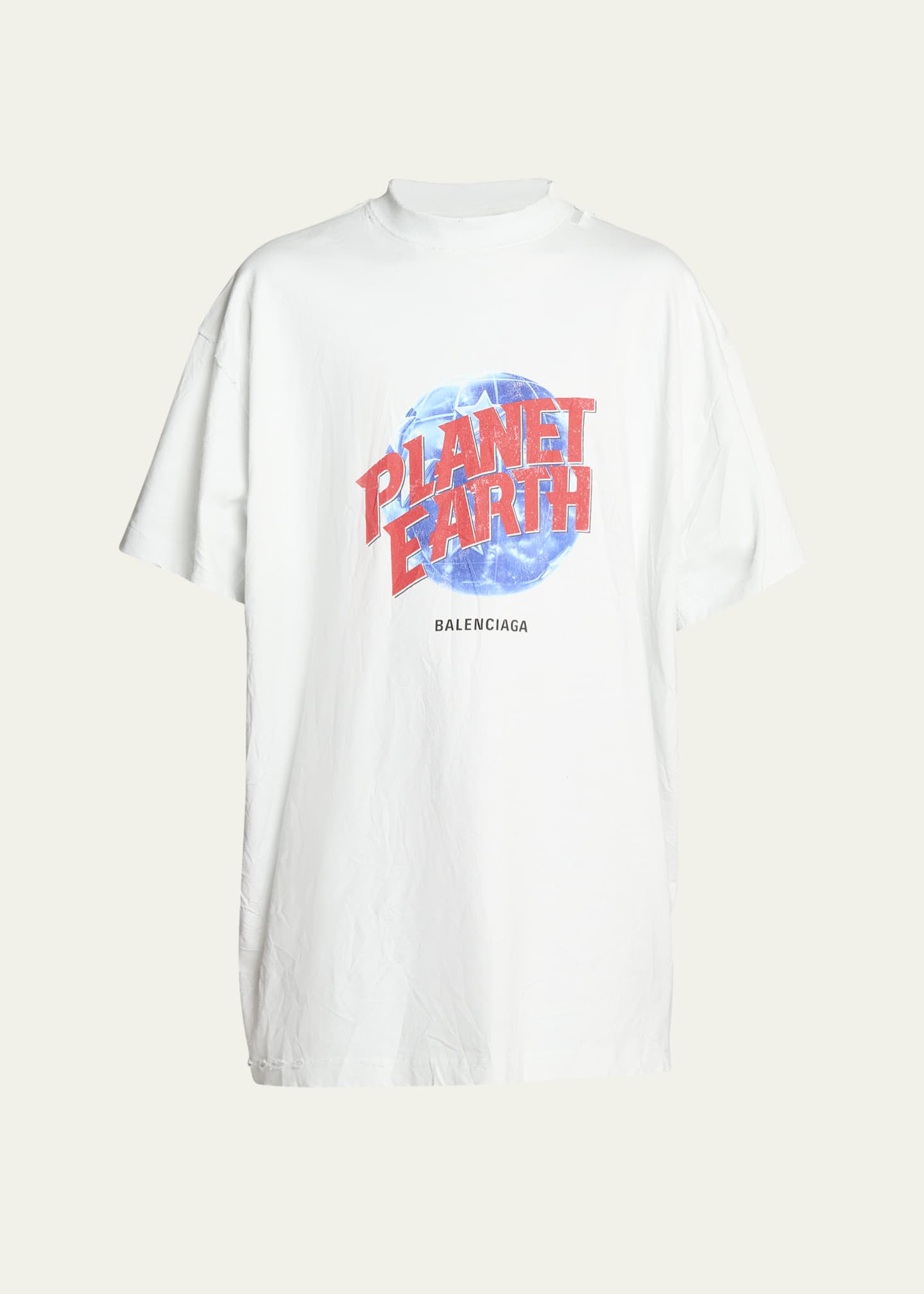 Balenciaga Men's Planet Earth Oversized T-Shirt Image 1 of 5