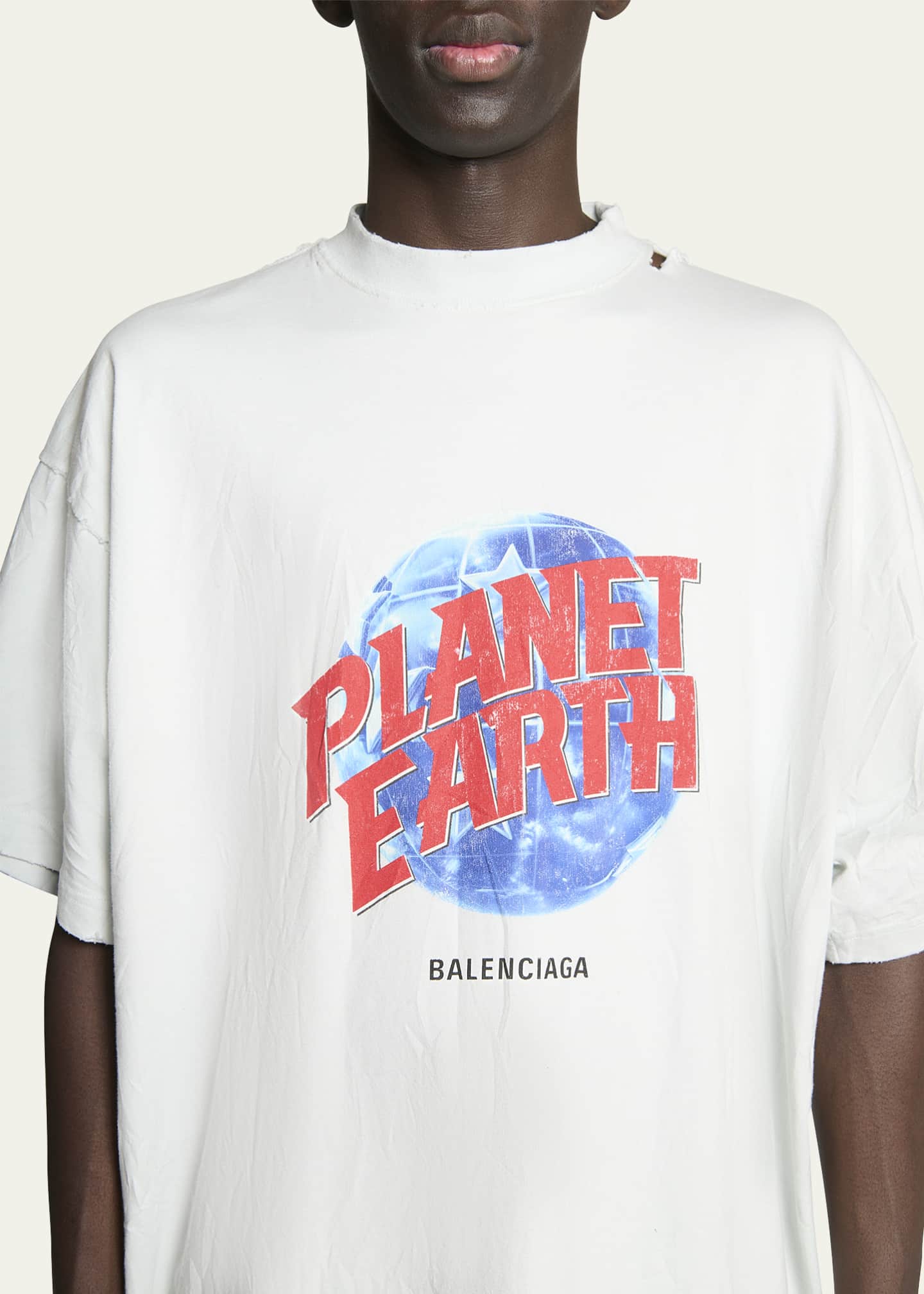 Balenciaga Men s Planet Earth Oversized T Shirt