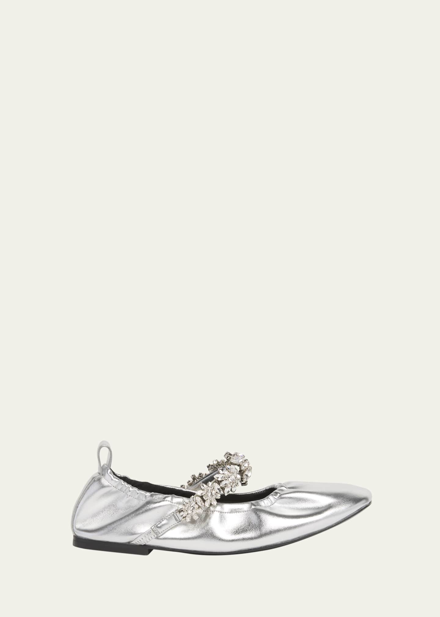 Stella McCartney Elsa Metallic Vegan Mary Jane Ballet Flats Image 1 of 5