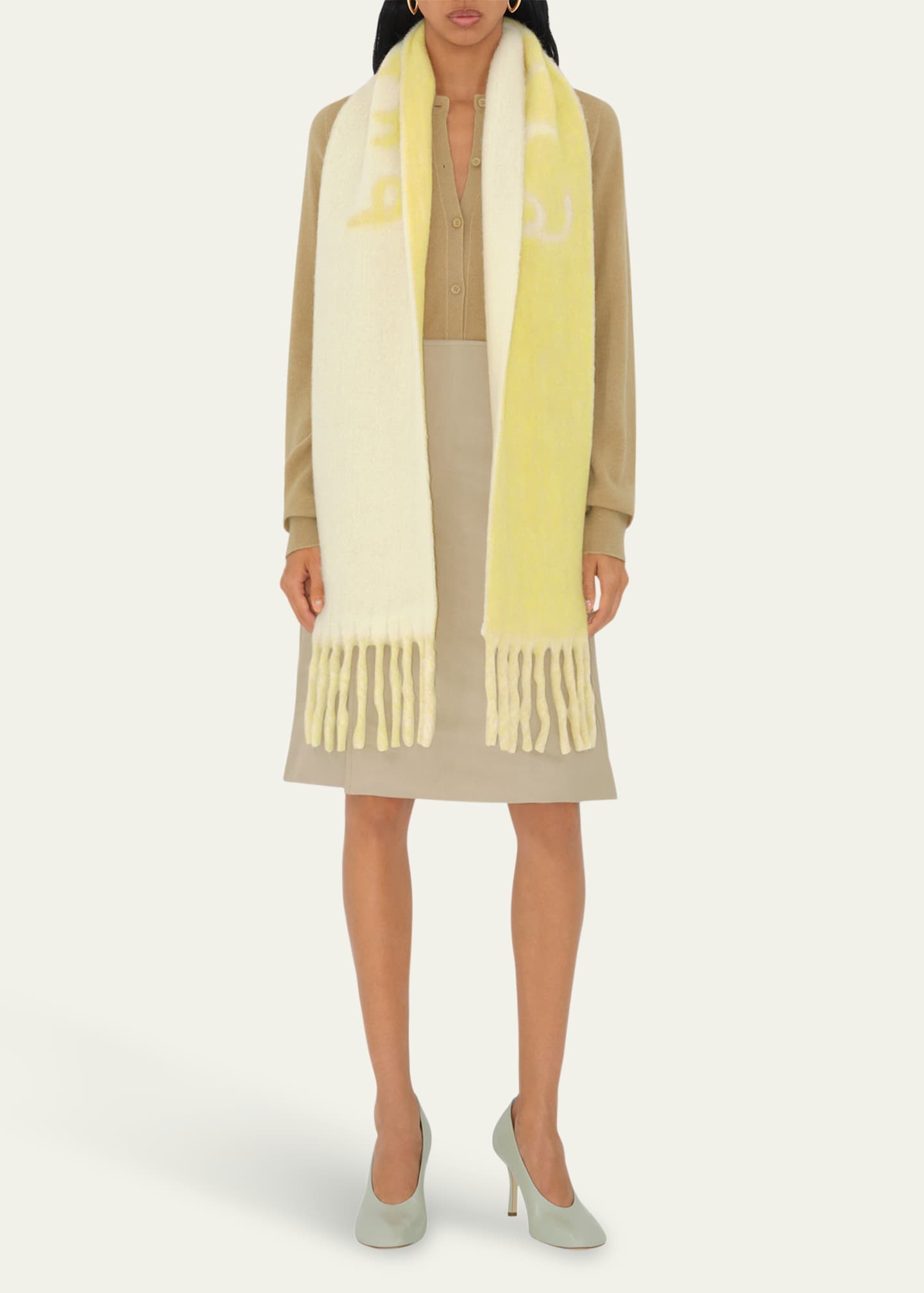 Burberry Reversible Fringe Wool Scarf - Bergdorf Goodman