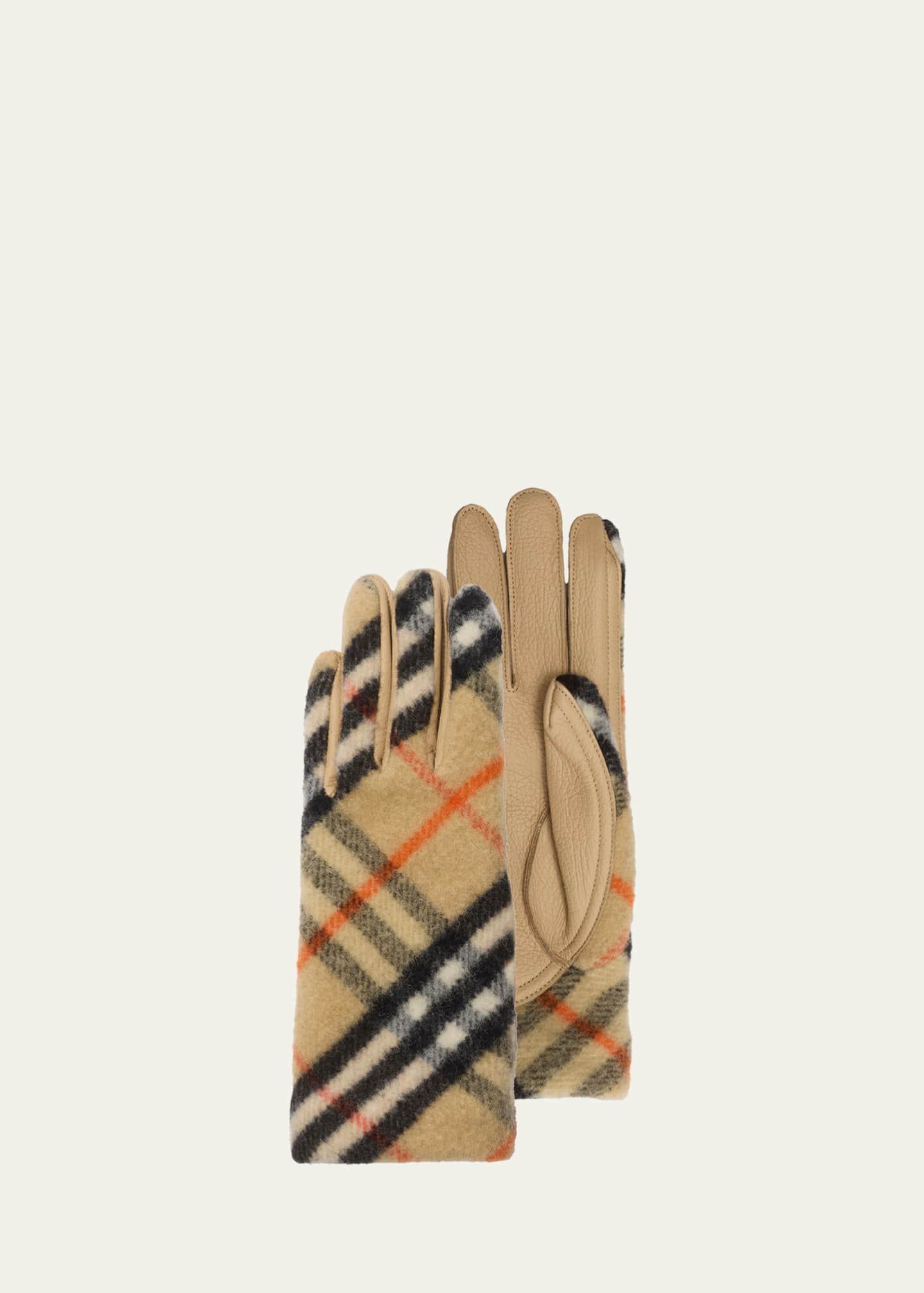 Burberry check wool gloves clearance