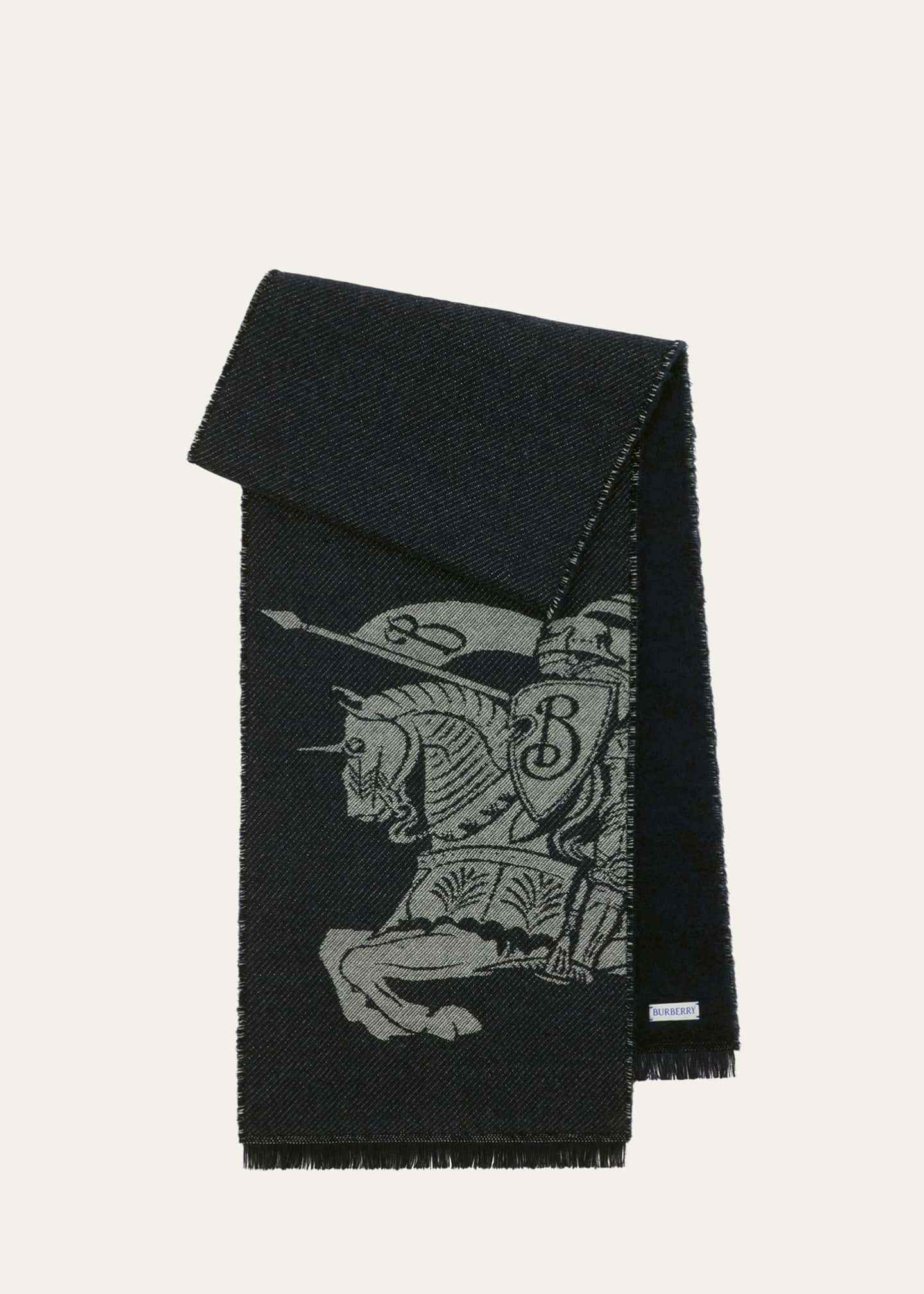 Burberry Equestrian Logo Wool Scarf Image 3 of 3