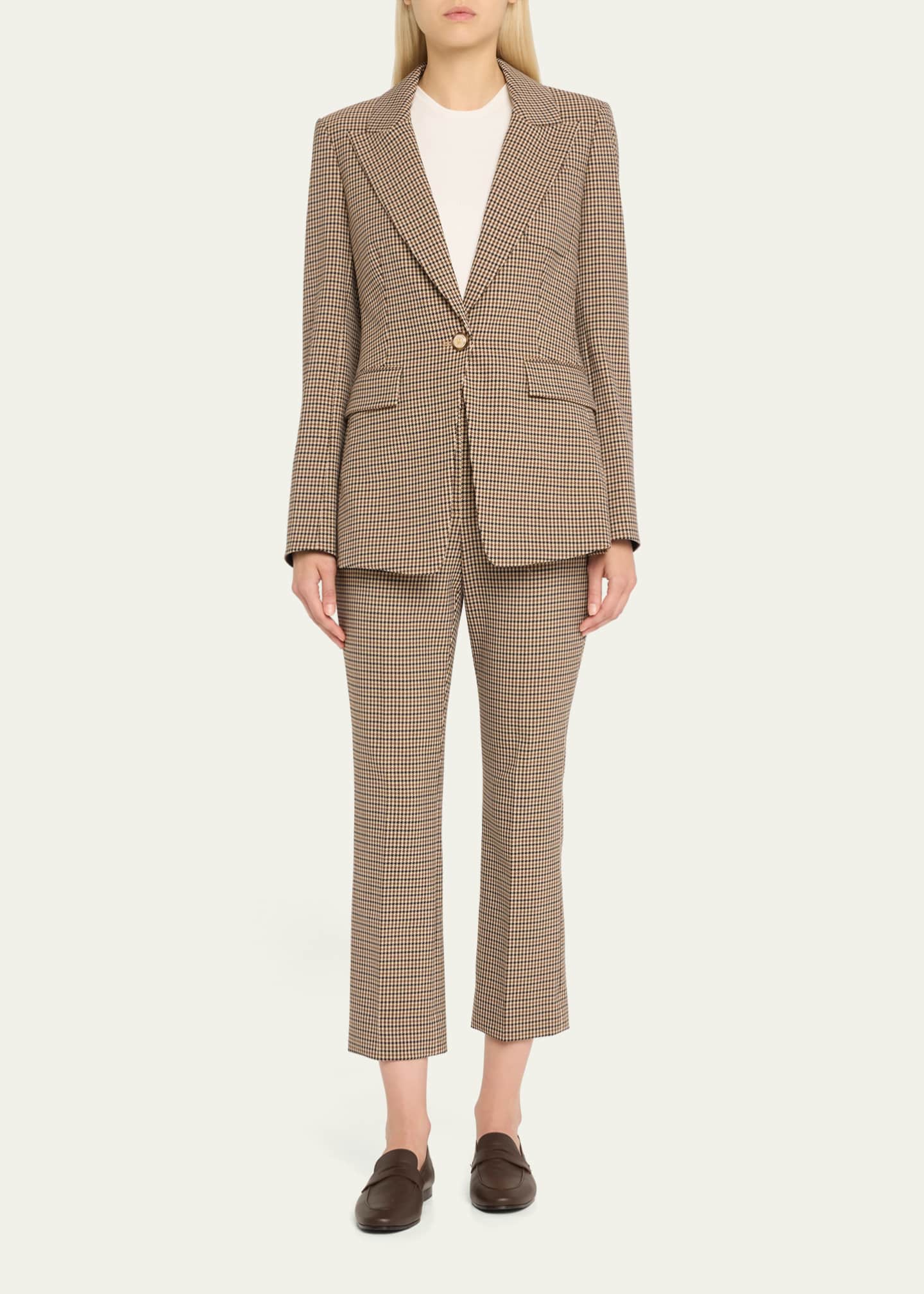 Veronica Beard Livvy Single-Button Houndstooth Dickey Jacket Image 2 of 5