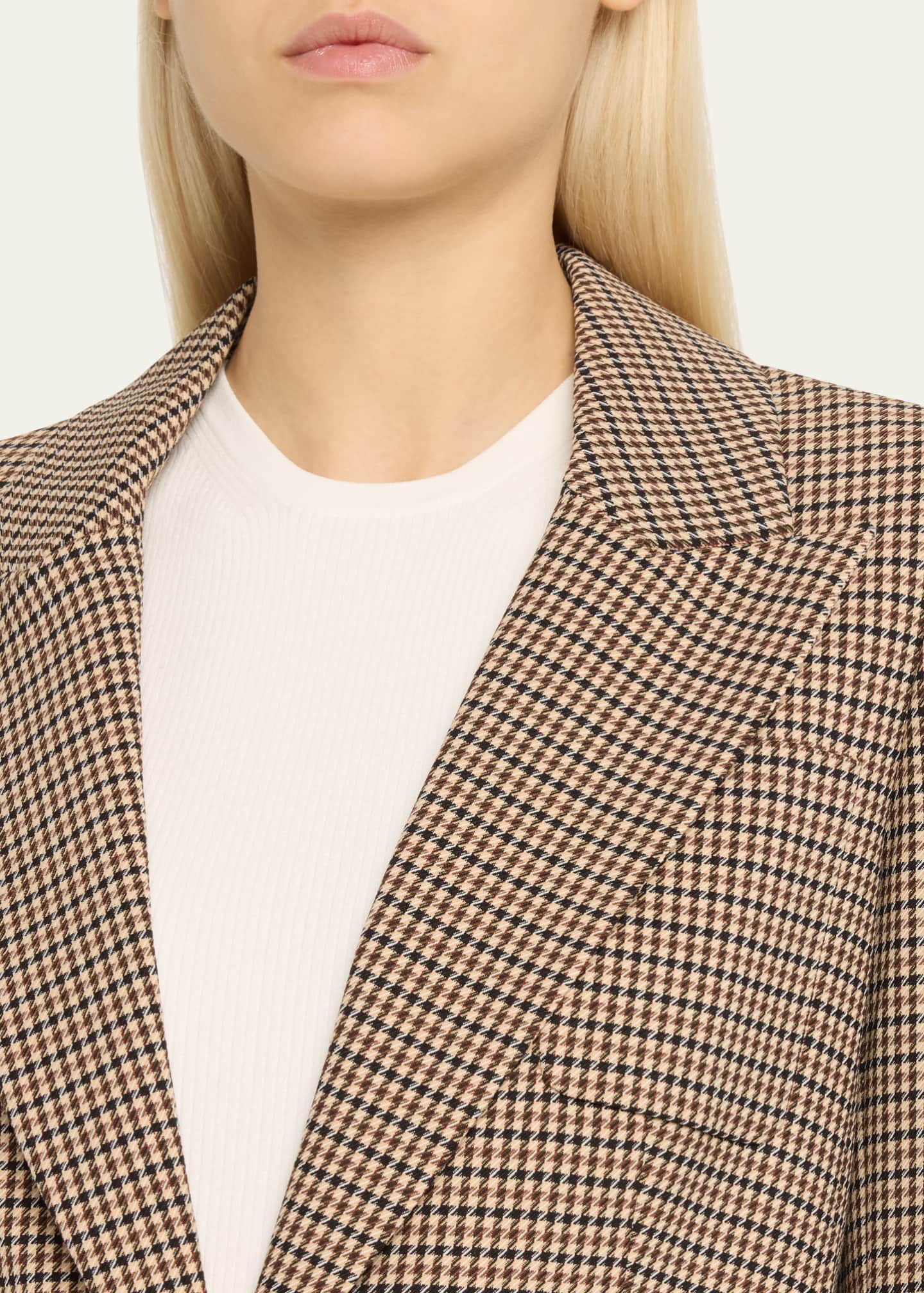 Veronica Beard Livvy Single-Button Houndstooth Dickey Jacket Image 5 of 5