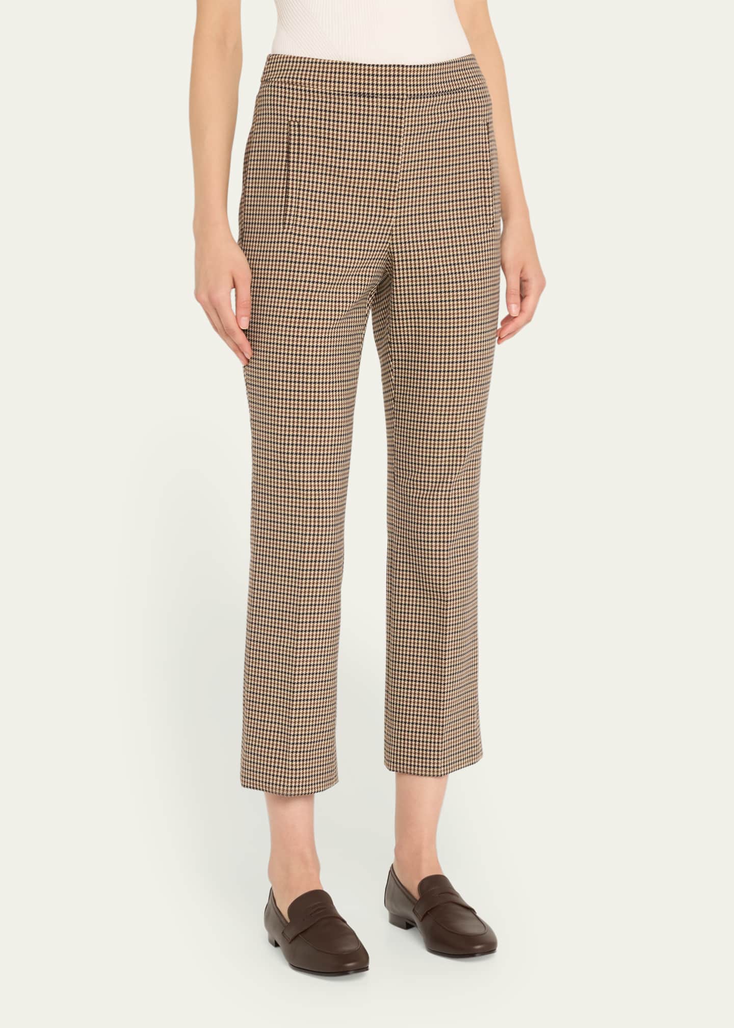 Veronica Beard Arte Cropped Houndstooth Pants Image 4 of 5