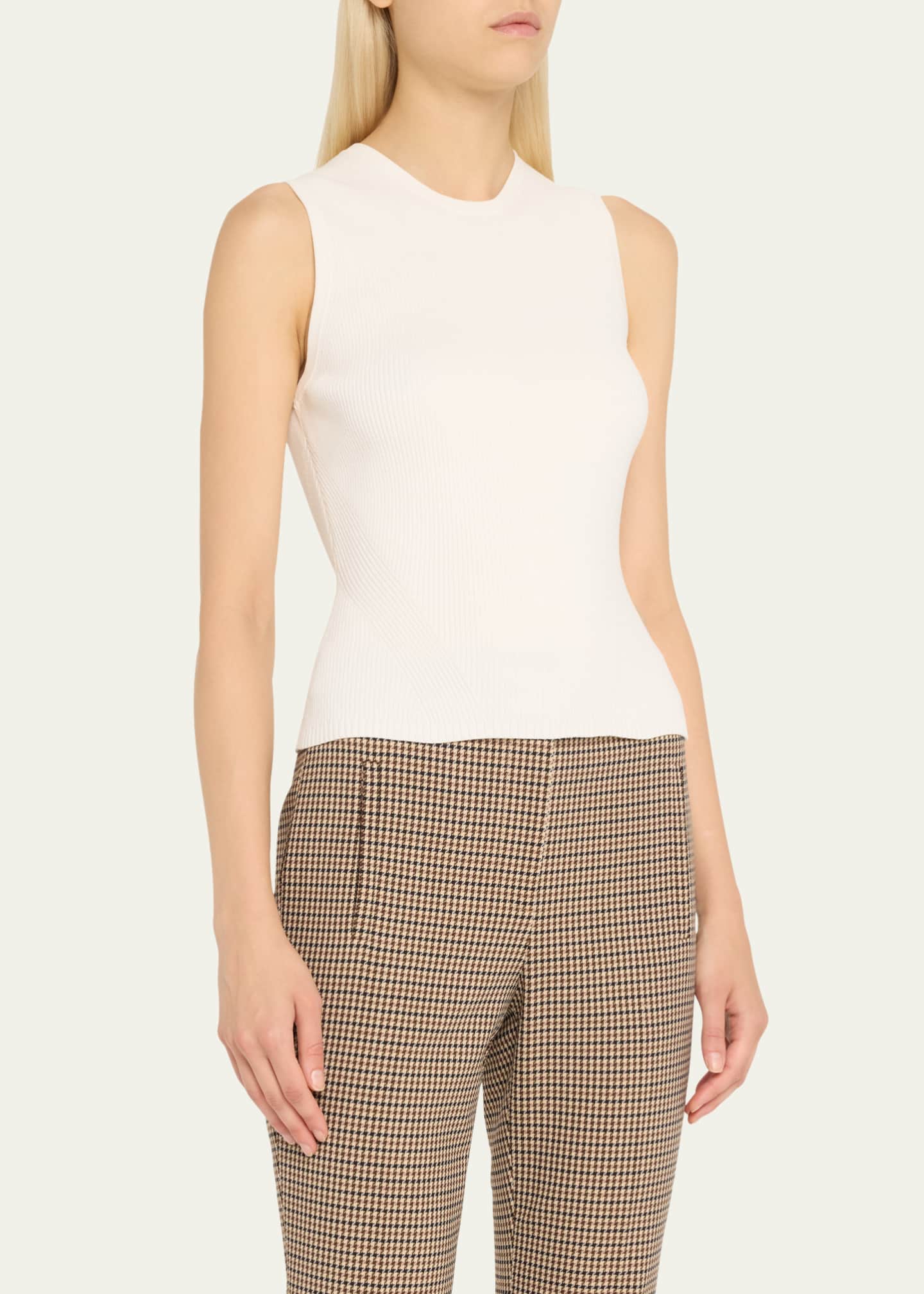 Veronica Beard Sid Ribbed Sleeveless Pullover Image 4 of 5