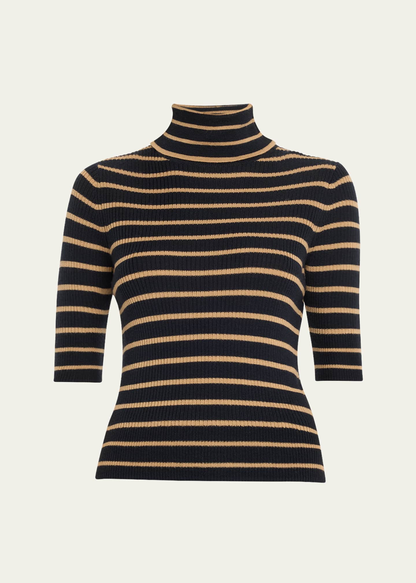 Veronica Beard Katrina Striped Turtleneck Sweater Image 1 of 5