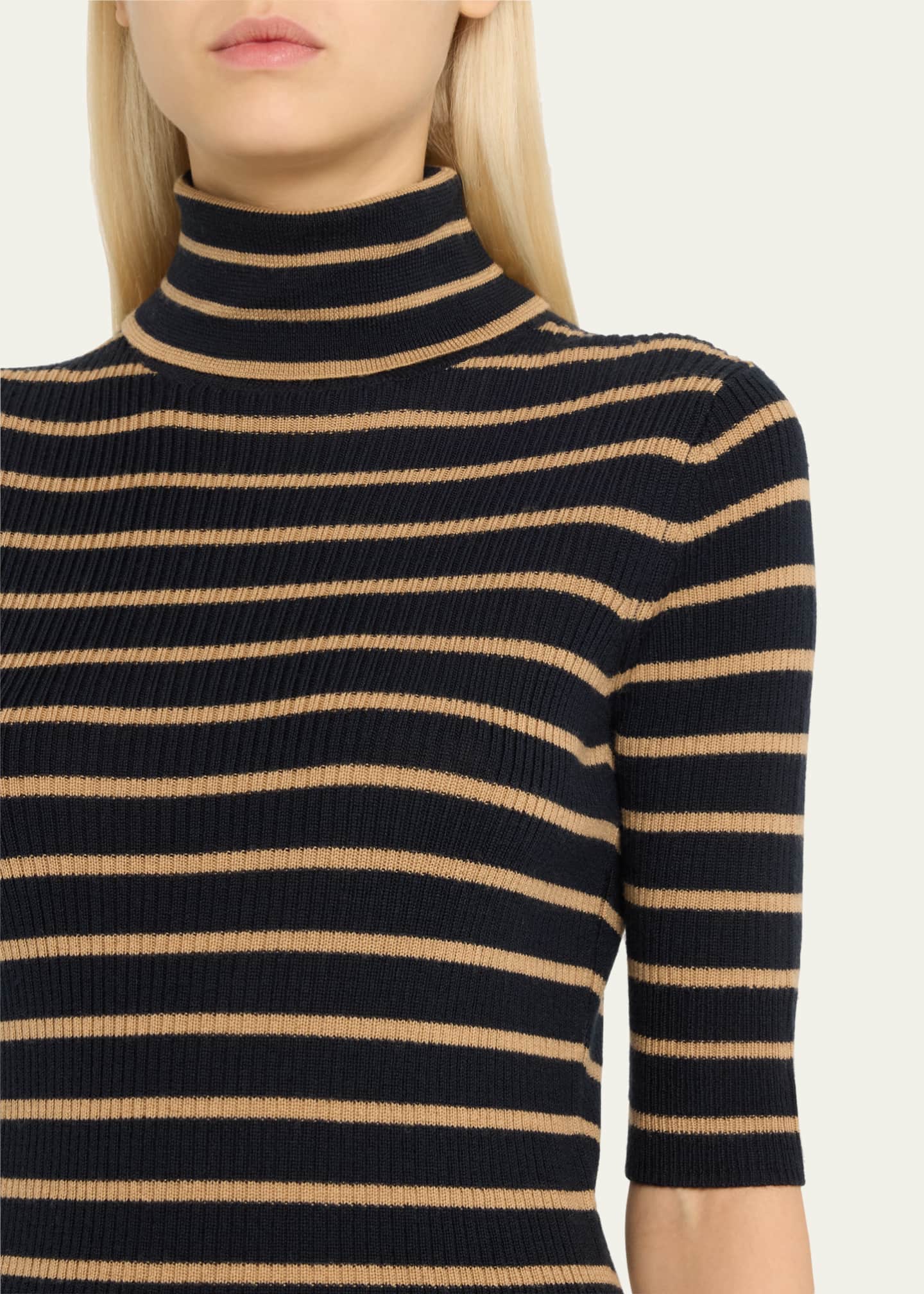 Veronica Beard Katrina Striped Turtleneck Sweater Image 5 of 5