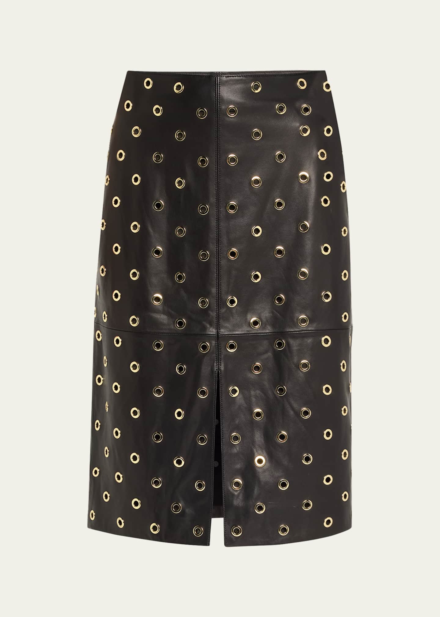 Veronica Beard Anderson Grommet Leather Pencil Skirt Image 1 of 5