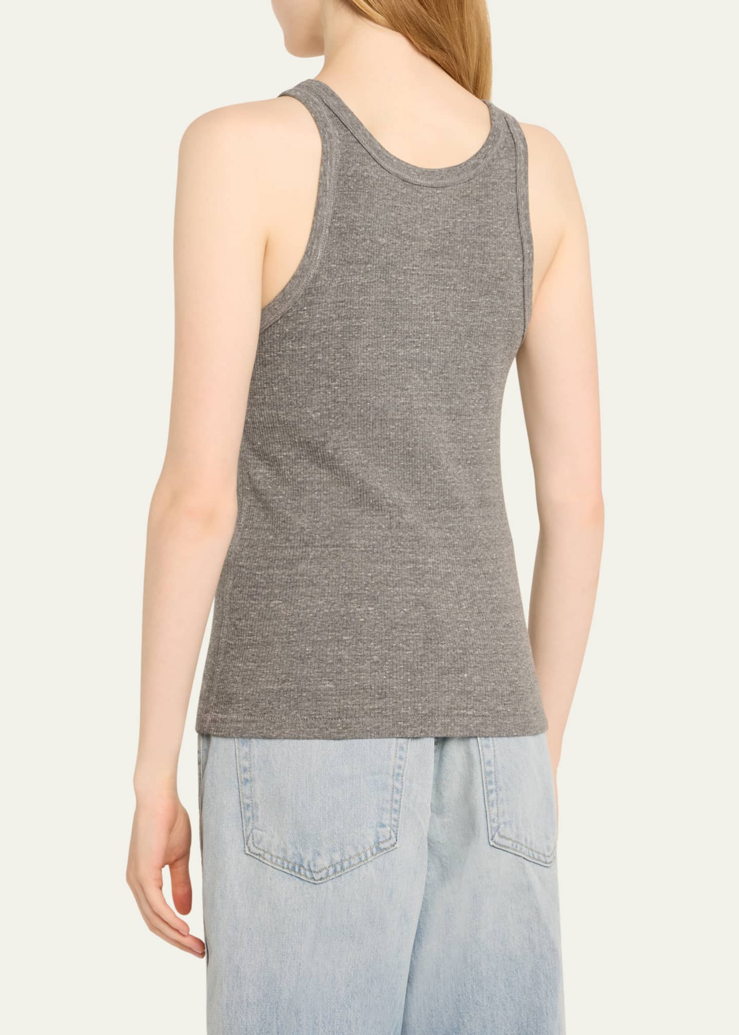 AMO Denim Long Ribbed Tank Top Image 3 of 5