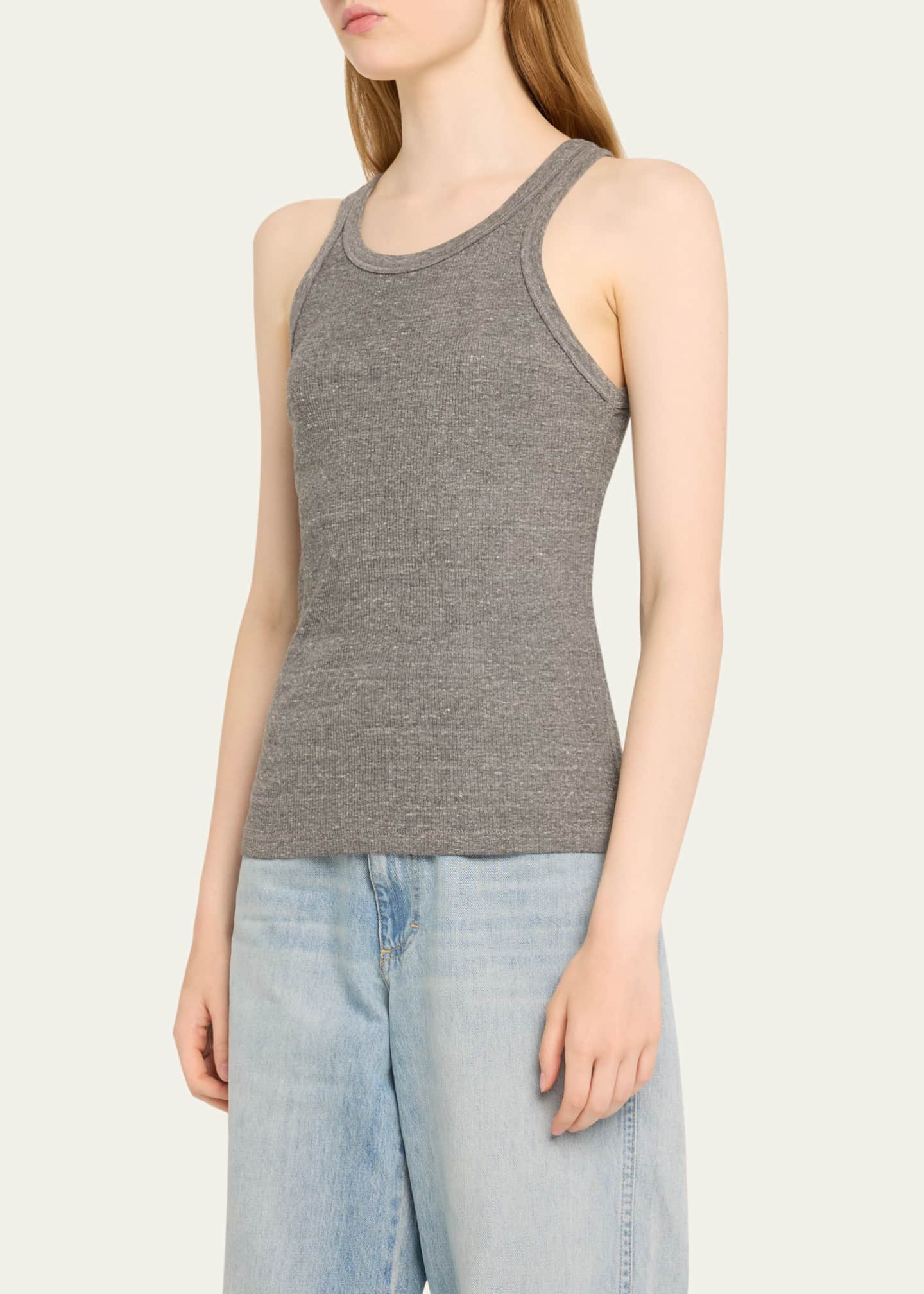 AMO Denim Long Ribbed Tank Top Image 4 of 5
