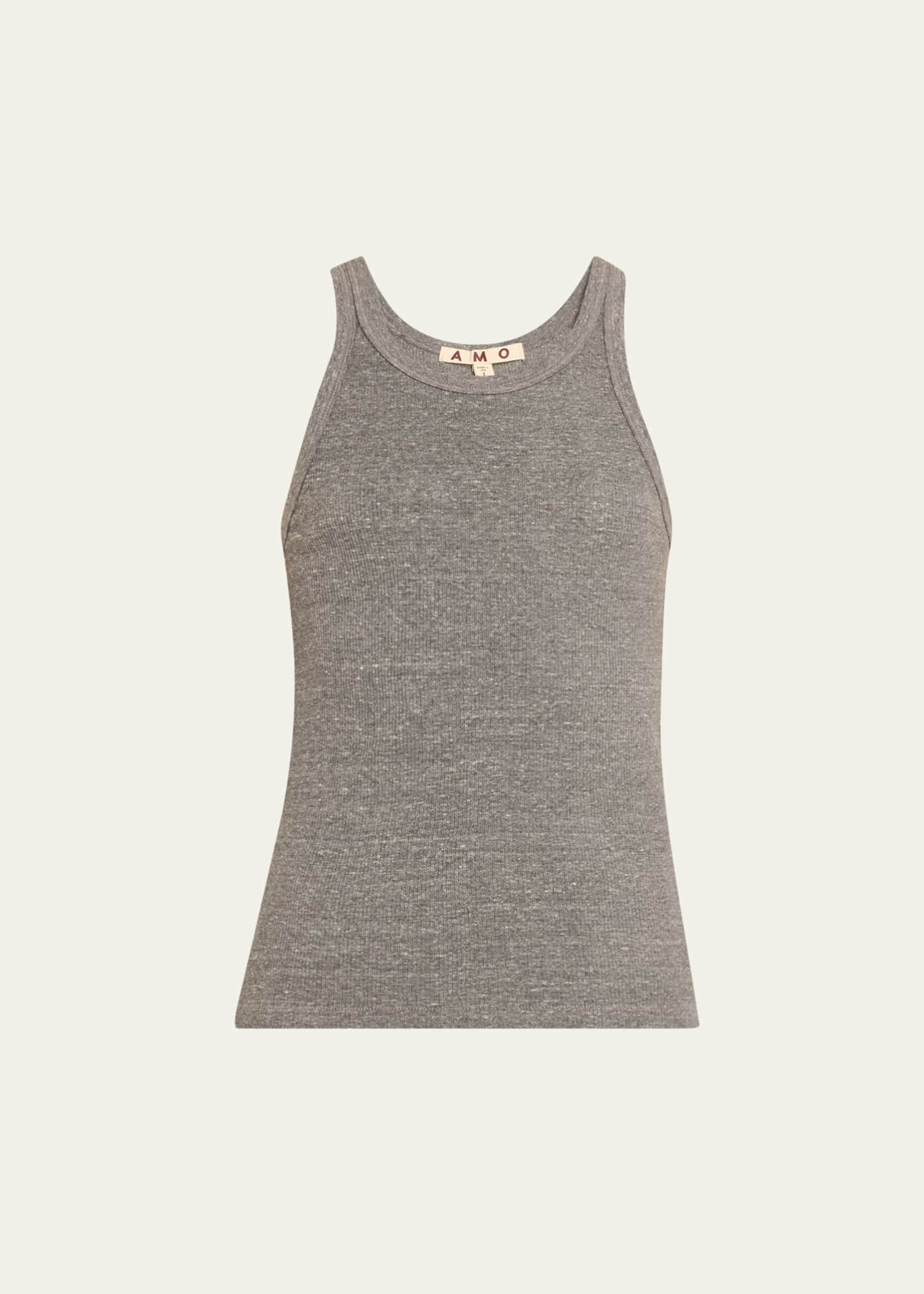 AMO Denim Long Ribbed Tank Top Image 1 of 5