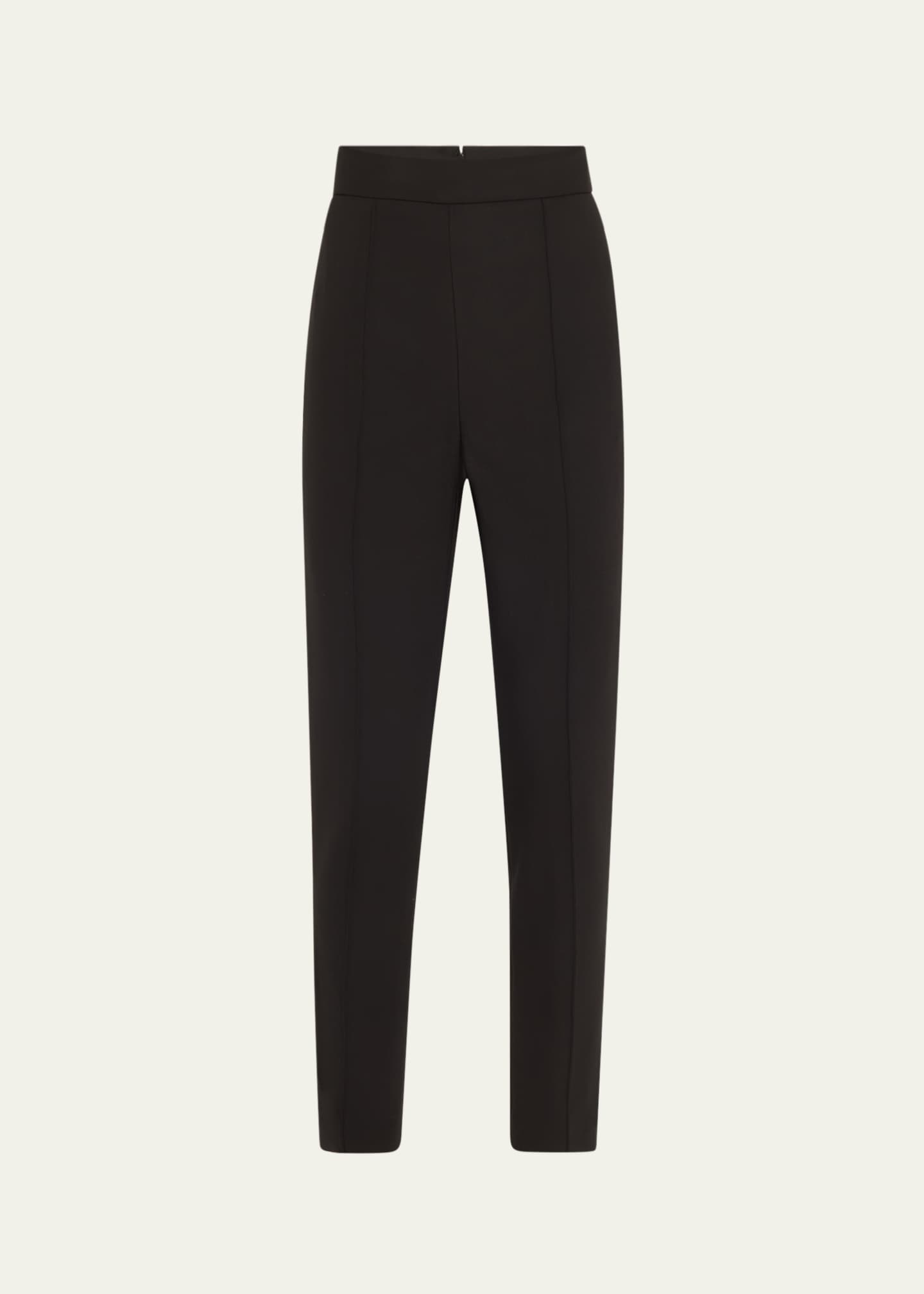 Carolina Herrera High-Rise Pintuck Skinny-Leg Pants Image 1 of 5