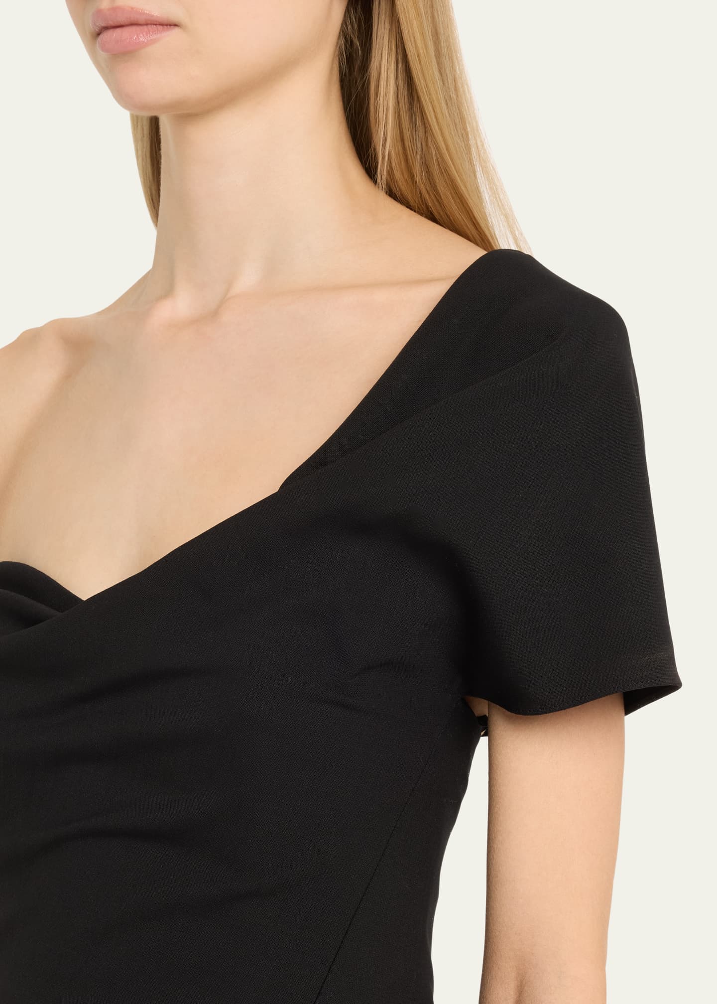 Carolina Herrera Draped Off-The-Shoulder Midi Dress Image 5 of 5