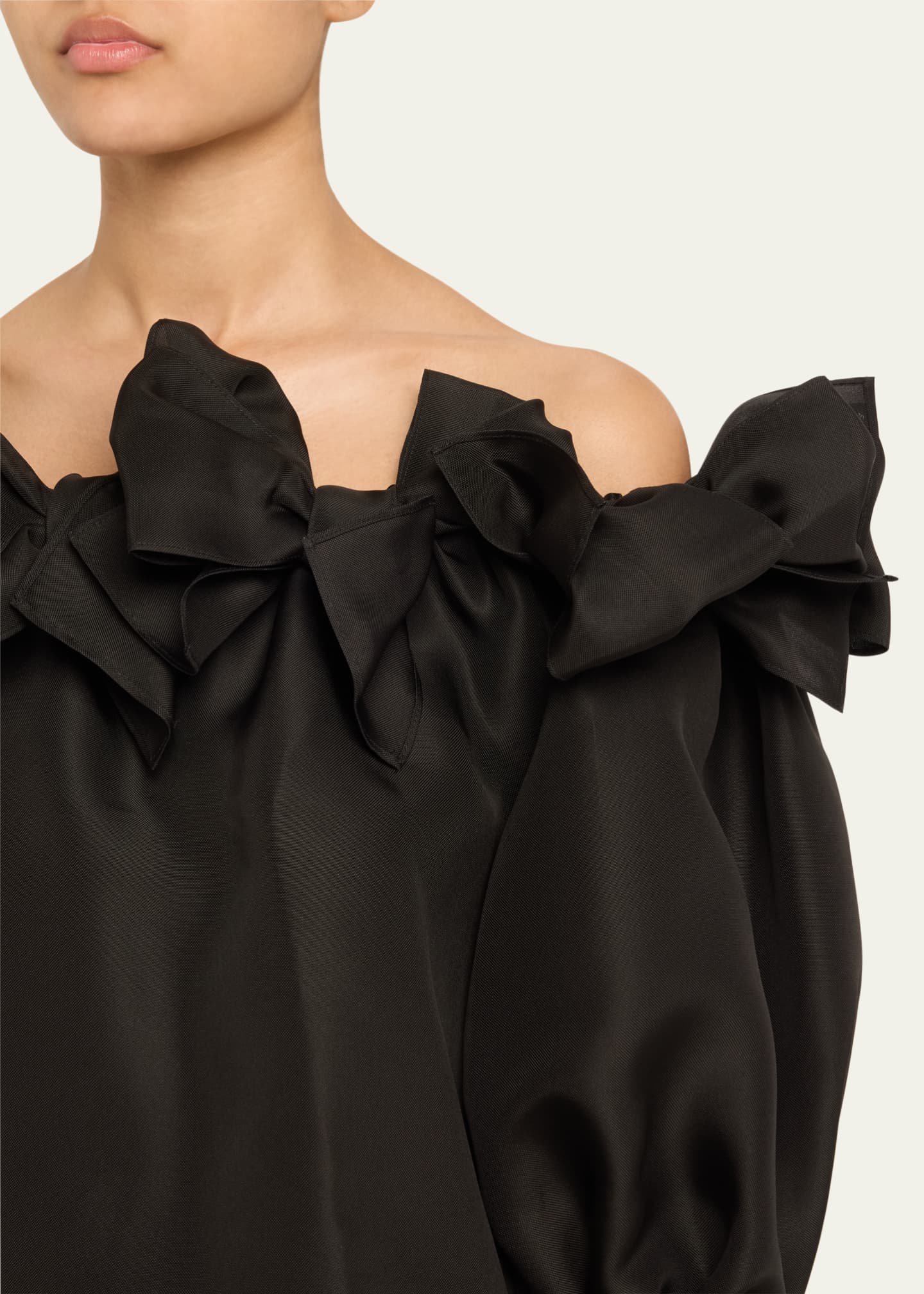 Carolina Herrera Bow Off-The-Shoulder Puff-Sleeve Top Image 5 of 5