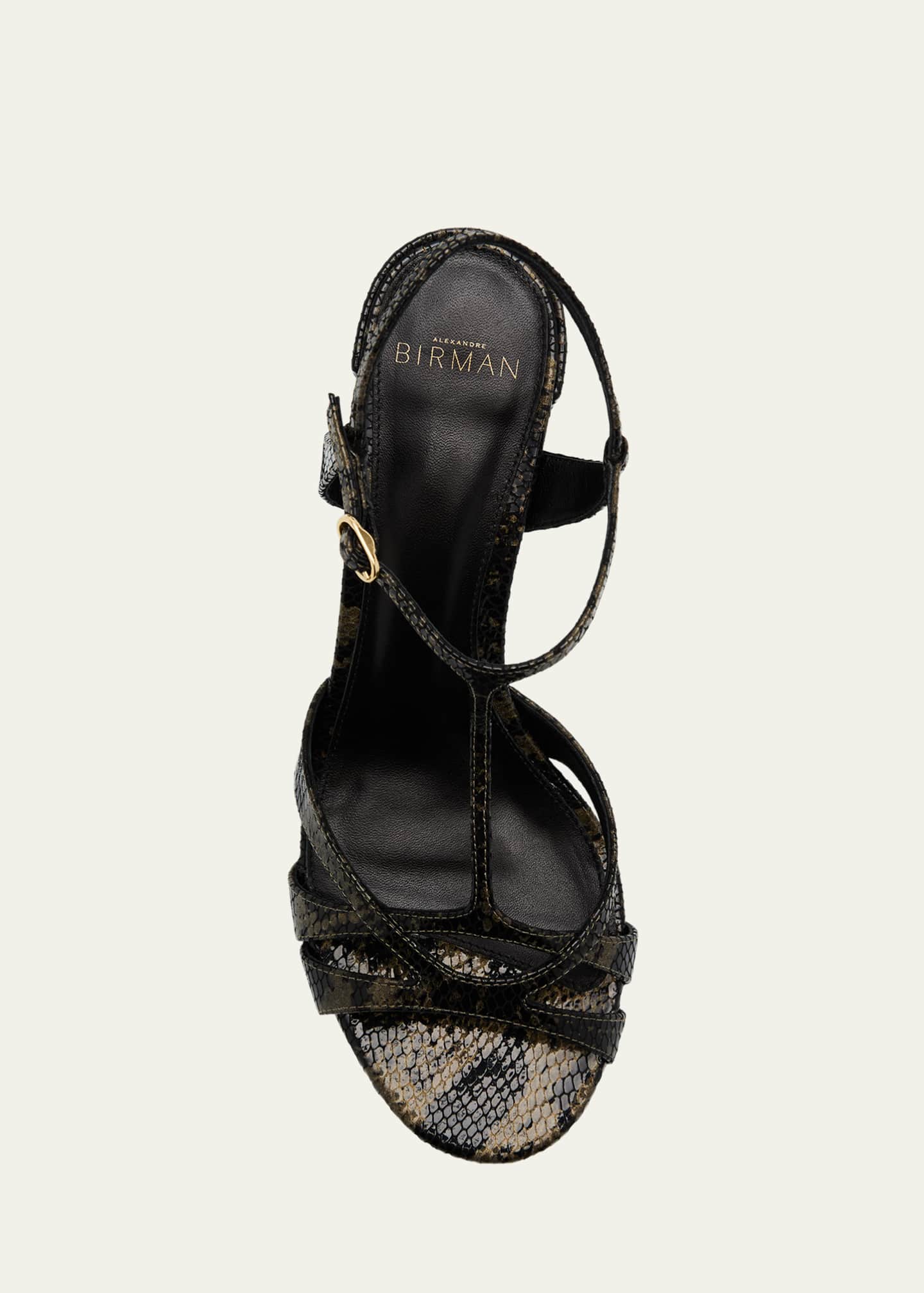 Alexandre Birman Caterine Snake-Embossed T-Strap Sandals Image 6 of 6
