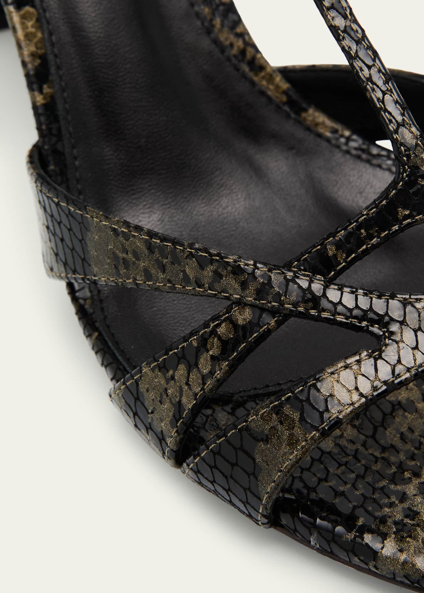 Alexandre Birman Caterine Snake-Embossed T-Strap Sandals Image 5 of 6
