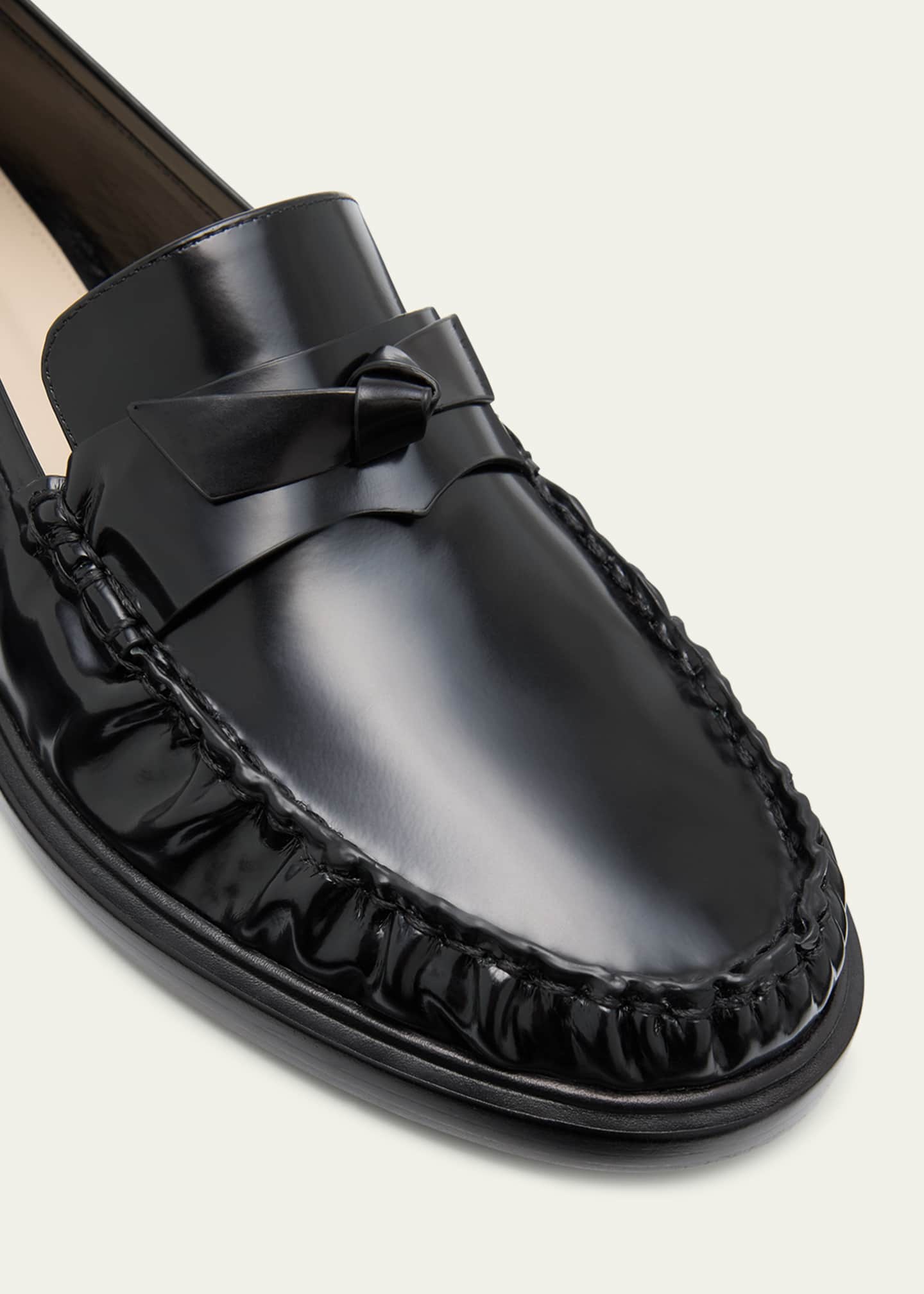 Alexandre Birman Clarita Leather Bow Loafers Image 5 of 6