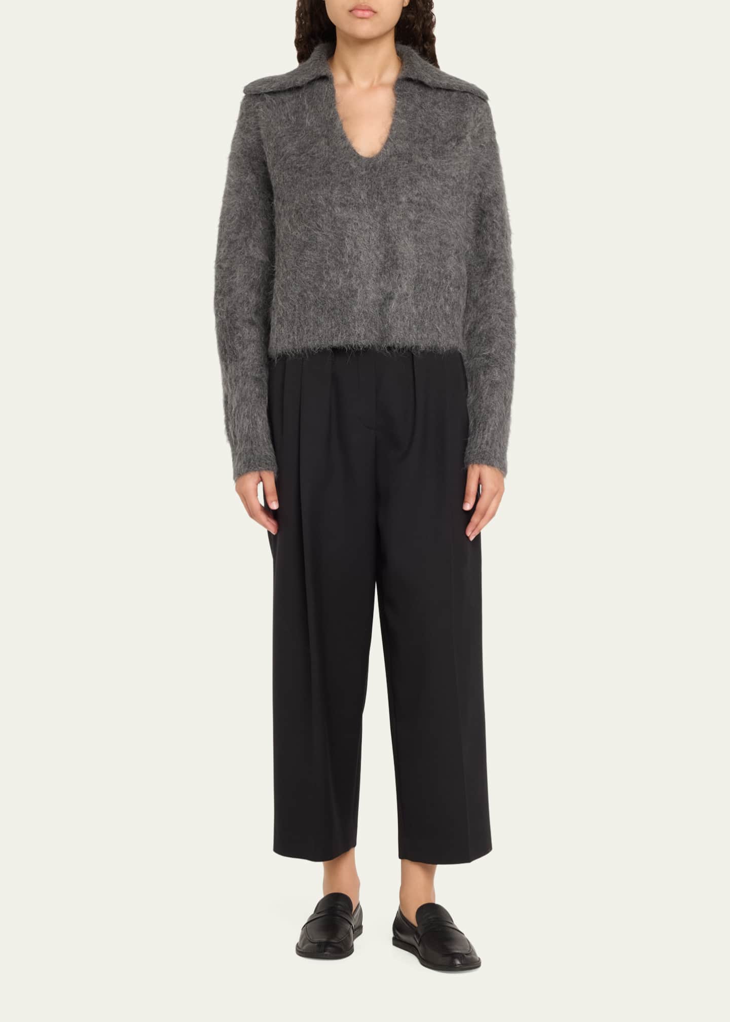 Loulou Studio Ambrose Brushed Alpaca Sweater Image 2 of 5