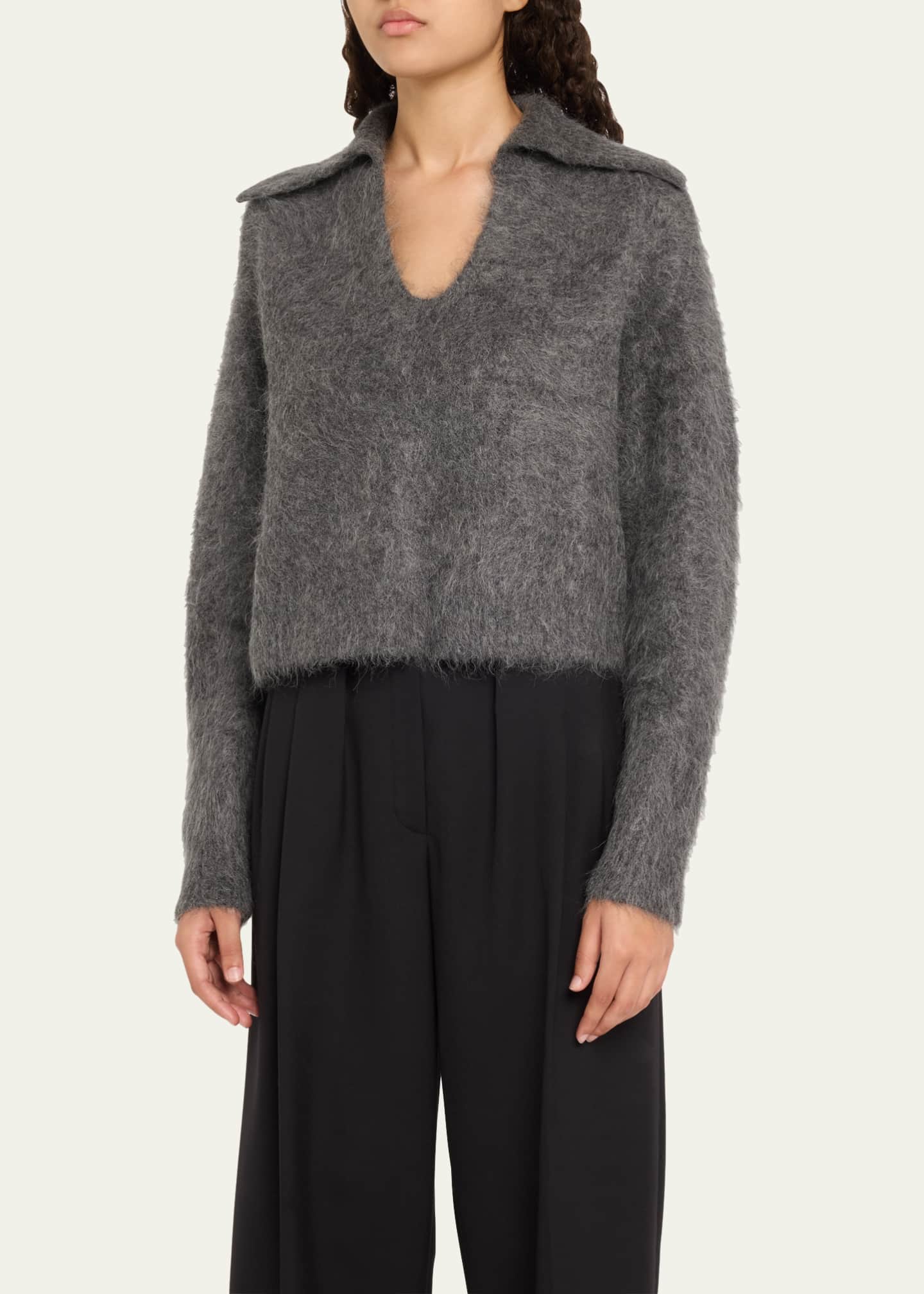 Loulou Studio Ambrose Brushed Alpaca Sweater Image 4 of 5