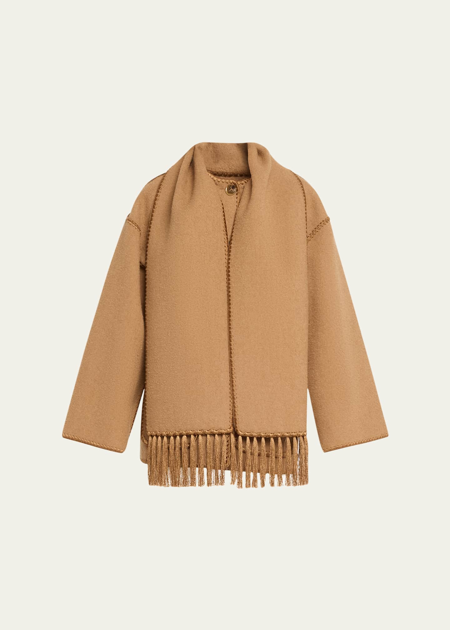 Fringe wool coat sales