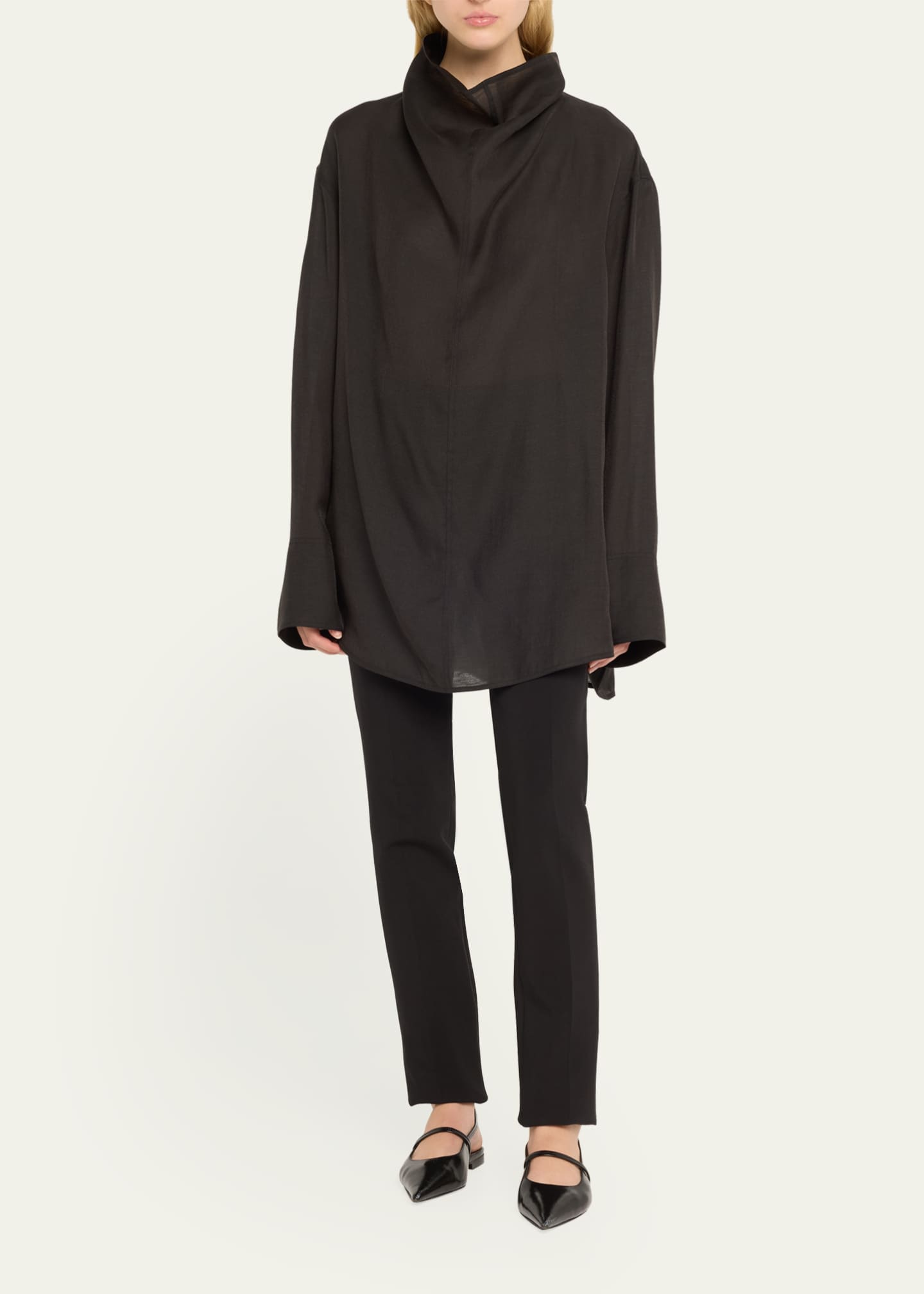 Toteme Funnel Neck Organza Blouse Image 2 of 5