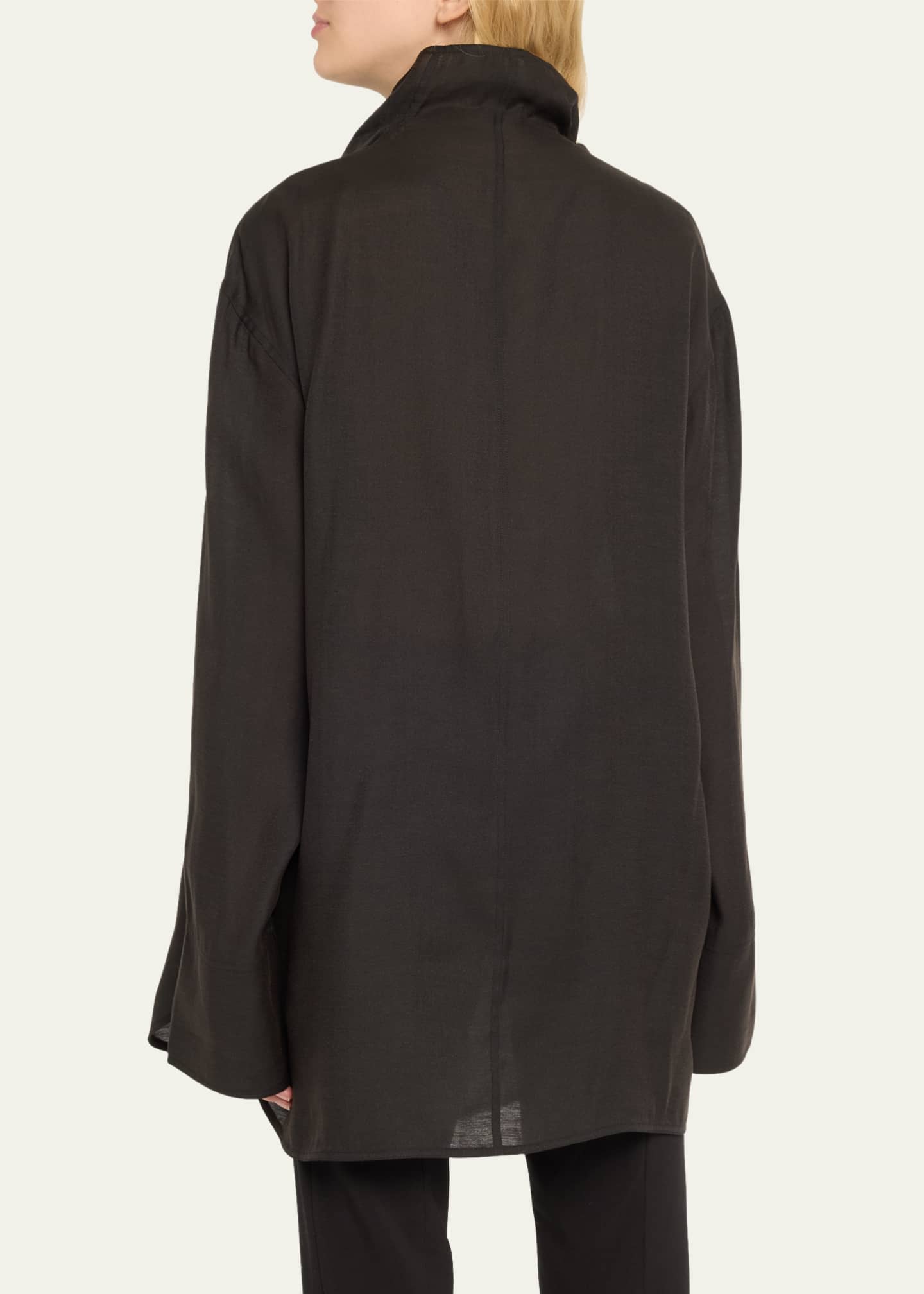 Toteme Funnel Neck Organza Blouse Image 3 of 5