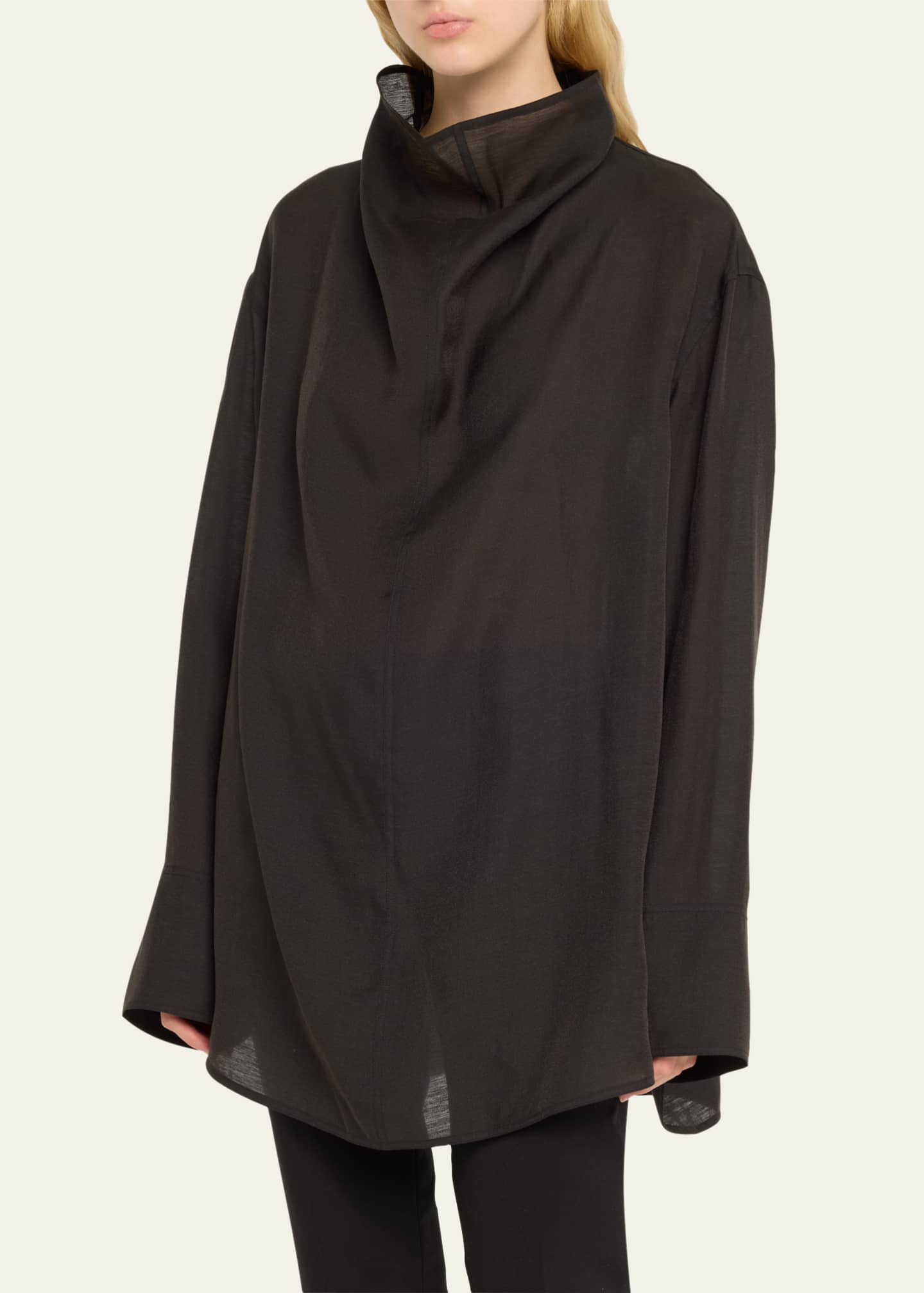 Toteme Funnel Neck Organza Blouse Image 4 of 5