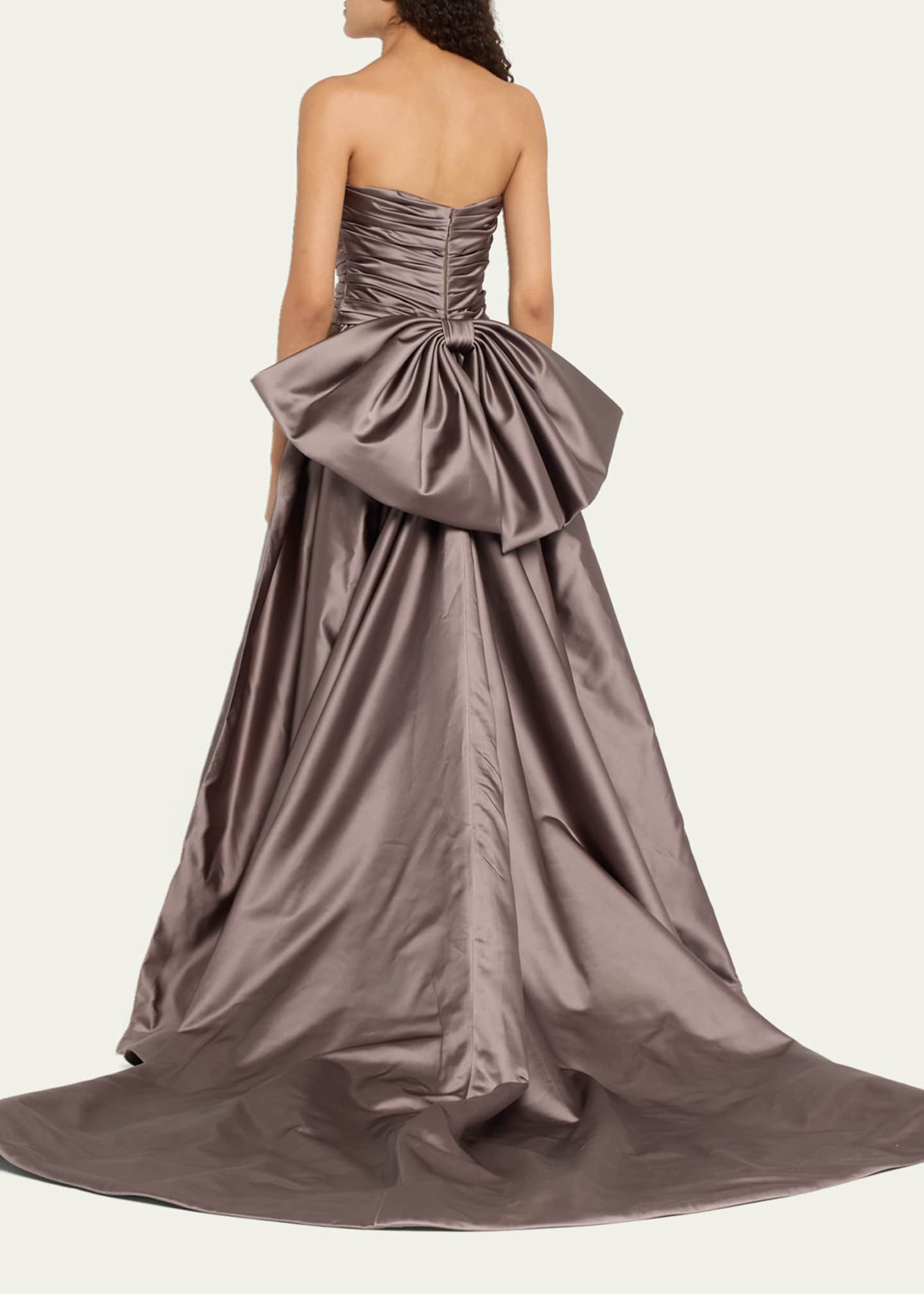 Atelier Prabal Gurung Babe Sequined Strapless Gathered Gown with Train Image 3 of 5
