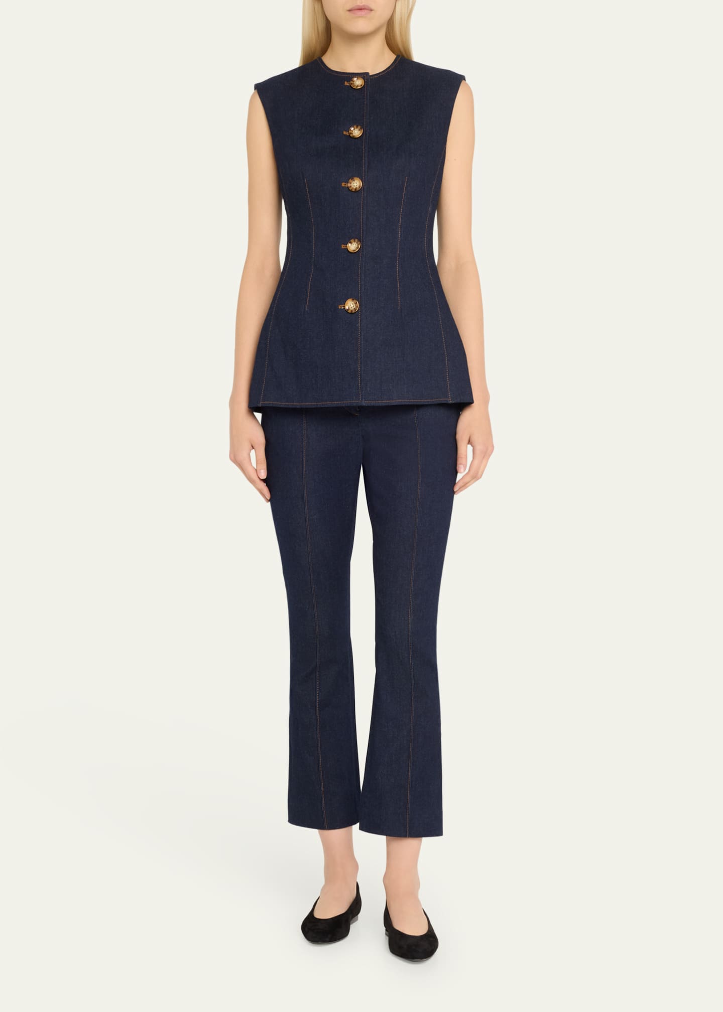 Veronica Beard Jessup Denim Vest Image 2 of 5