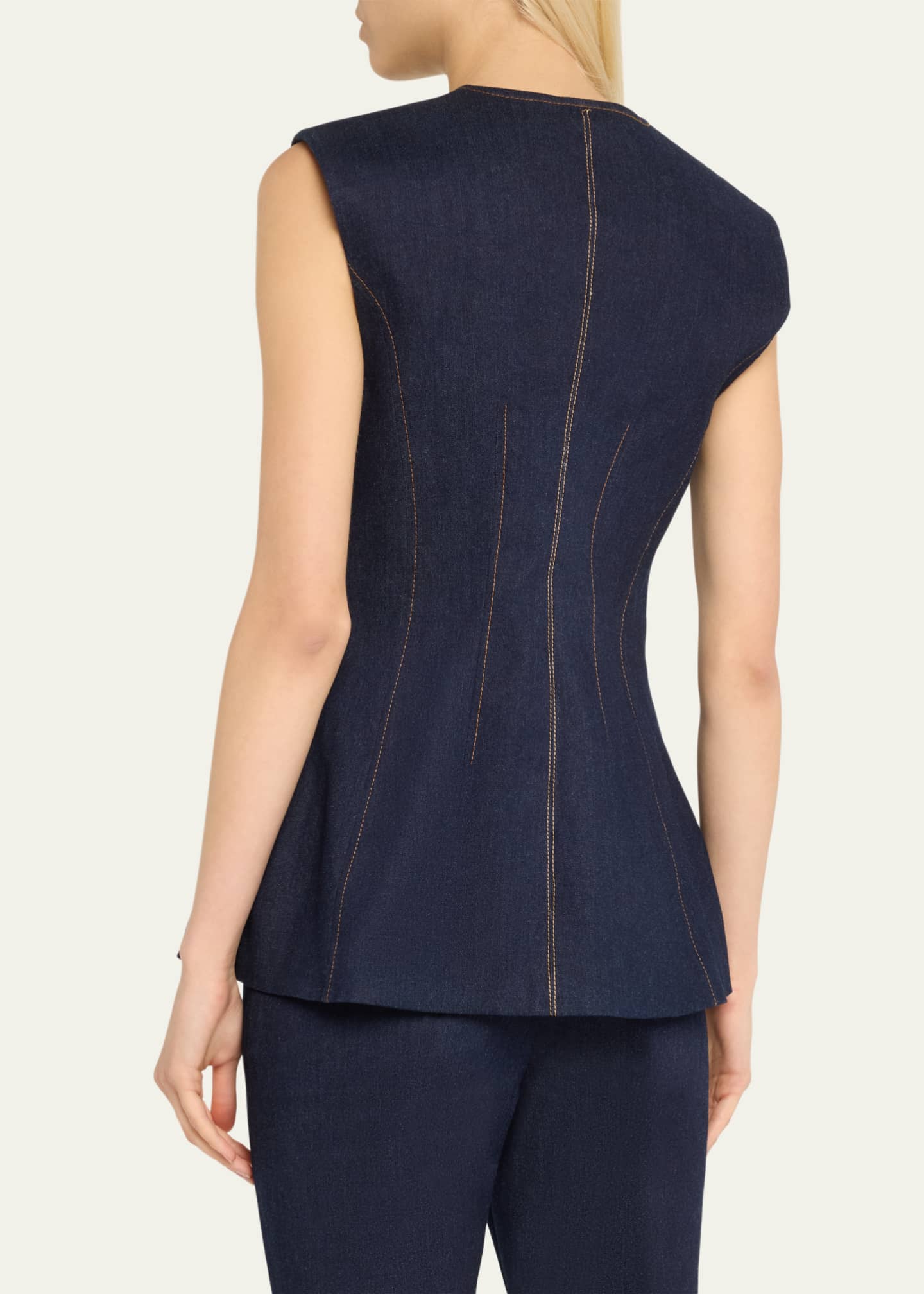 Veronica Beard Jessup Denim Vest Image 3 of 5